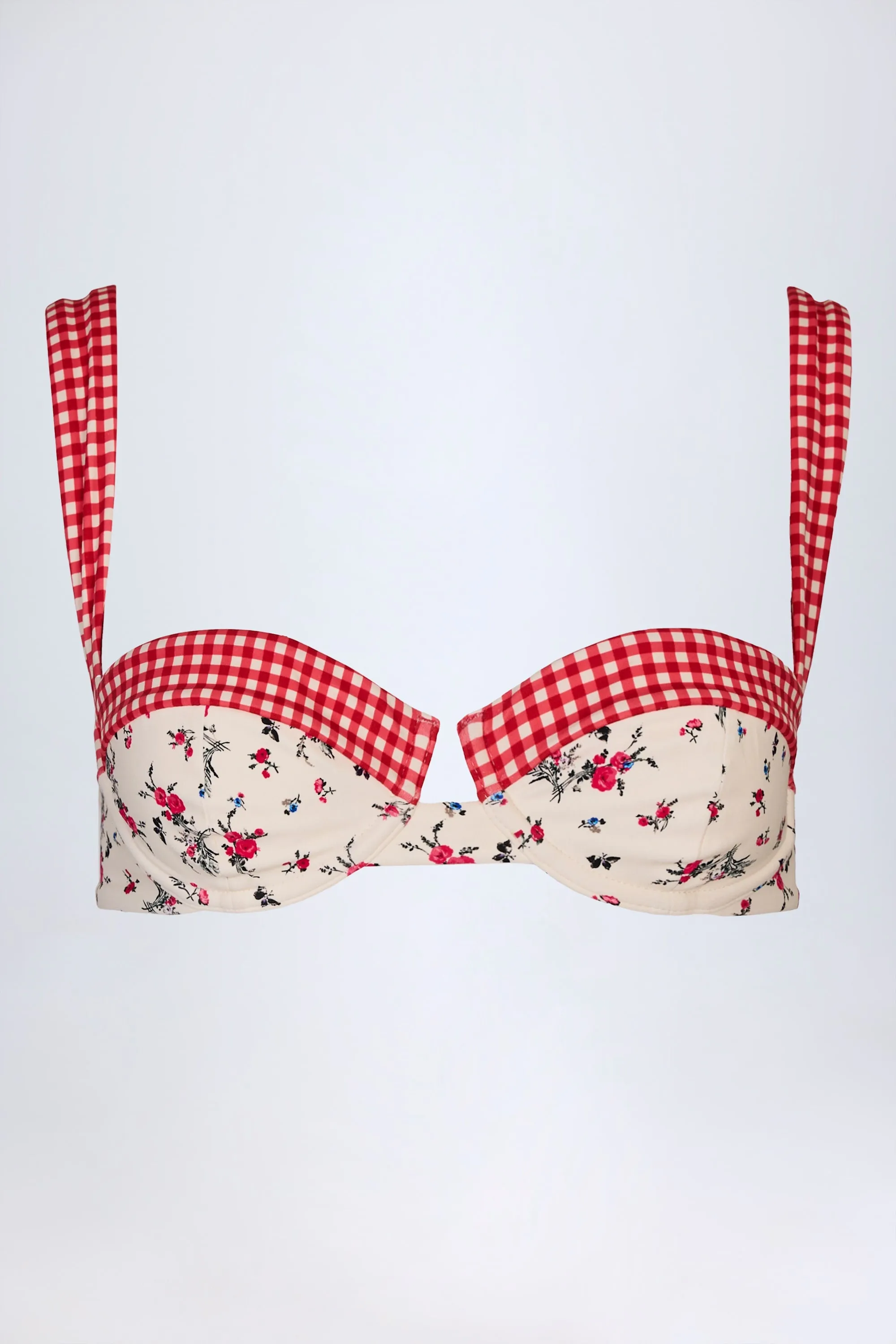 Underwired Balconette Bikini Top in Red Floral sold by Oh Polly product image thumbnail 4