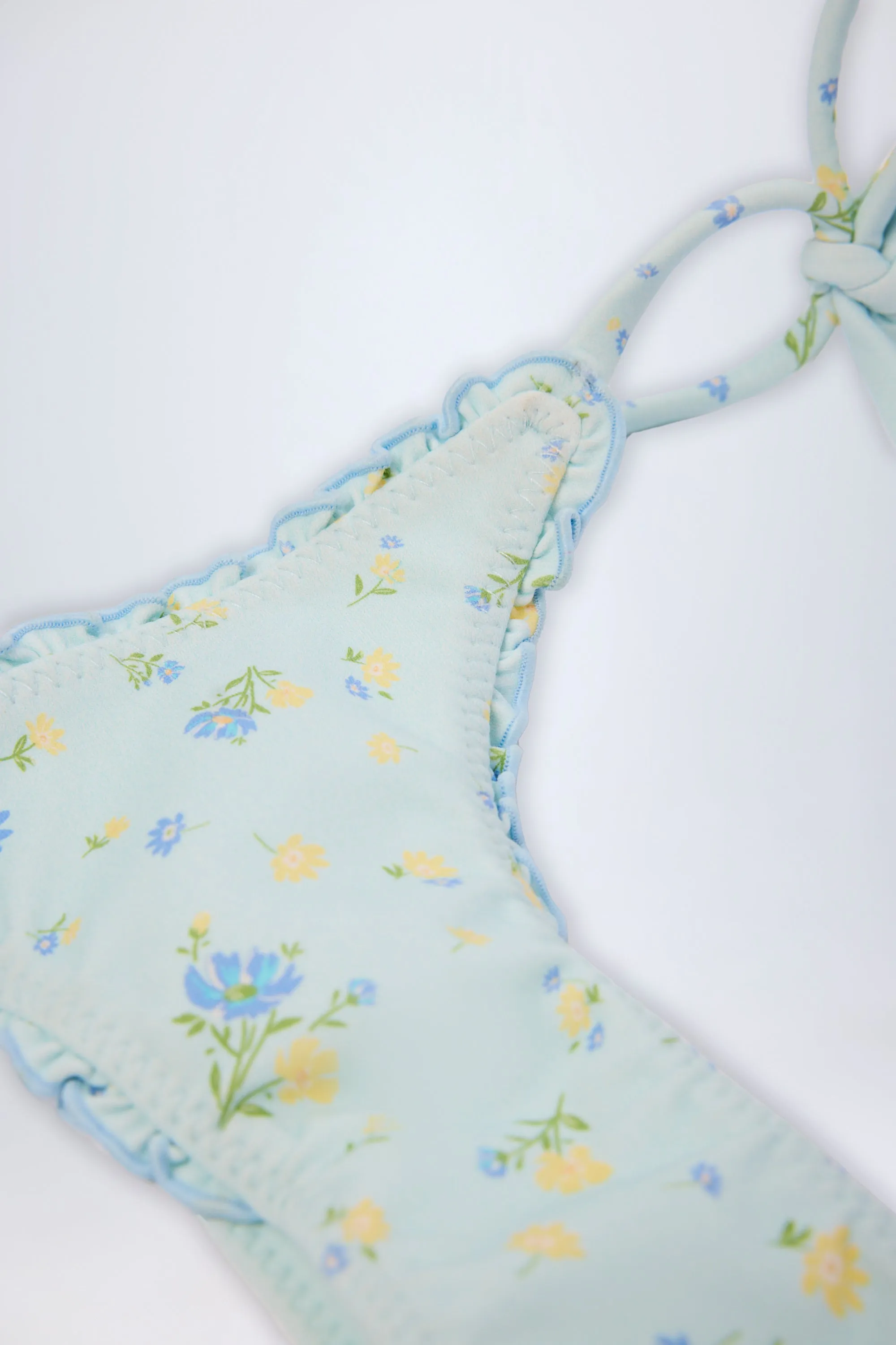 Side-Tie Thong Bikini Bottoms in Blue Floral sold by Oh Polly product image thumbnail 5