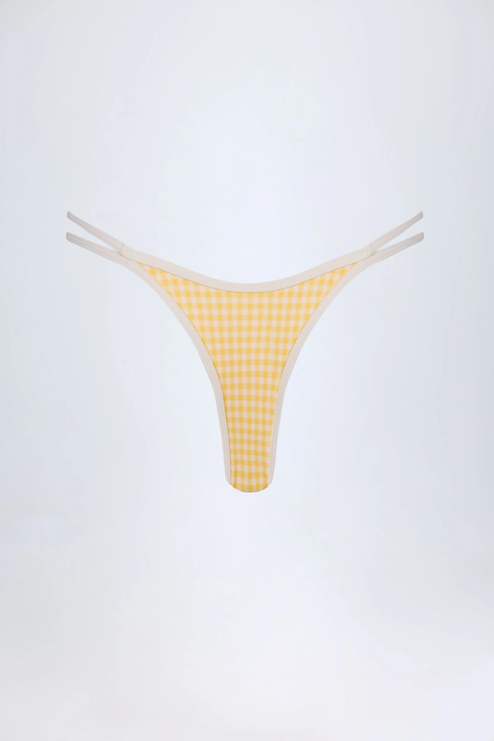 Double-Strap Cheeky Bikini Bottoms in Yellow Gingham sold by Oh Polly product image thumbnail 5