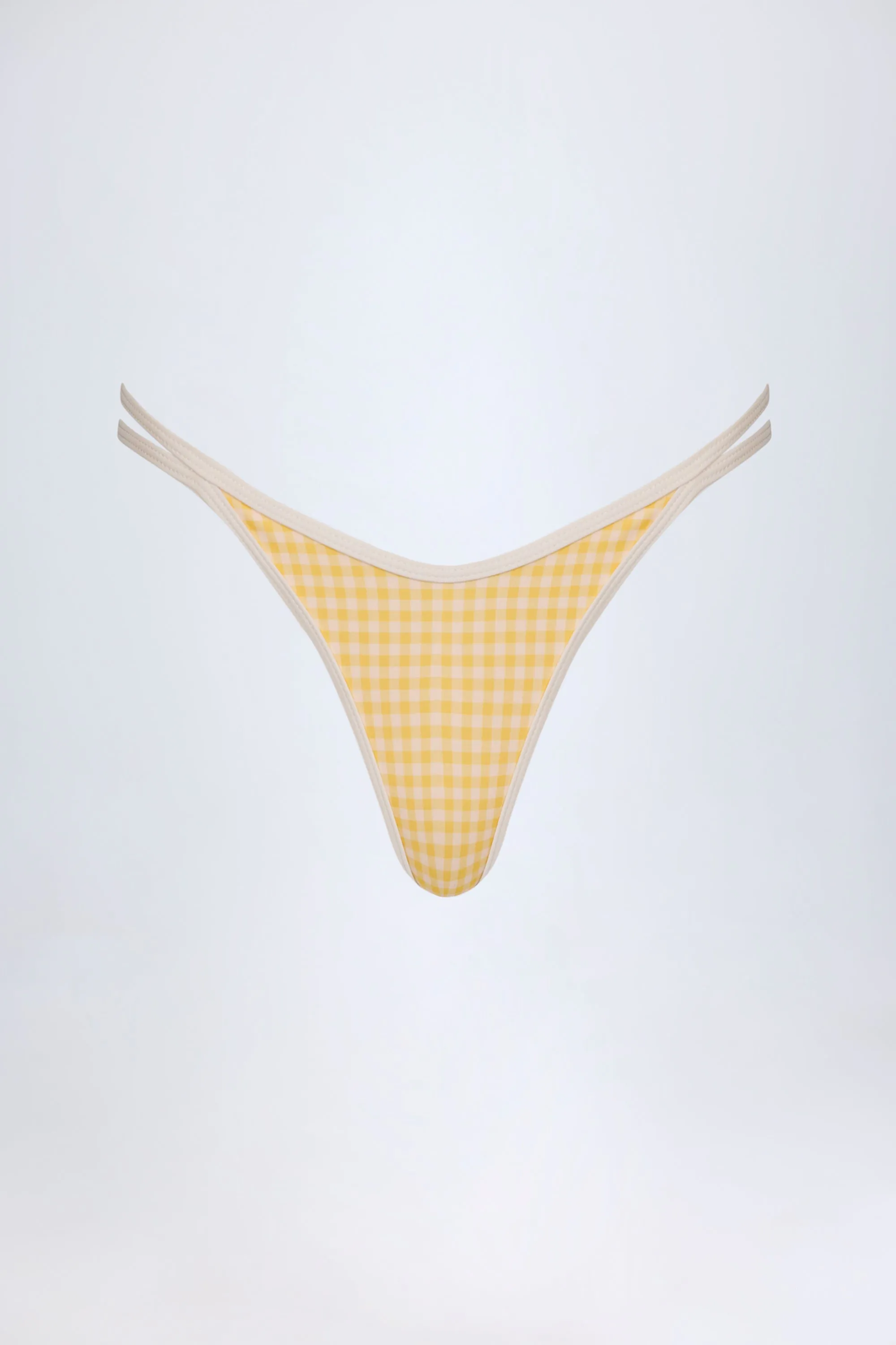 Double-Strap Cheeky Bikini Bottoms in Yellow Gingham sold by Oh Polly product image thumbnail 4