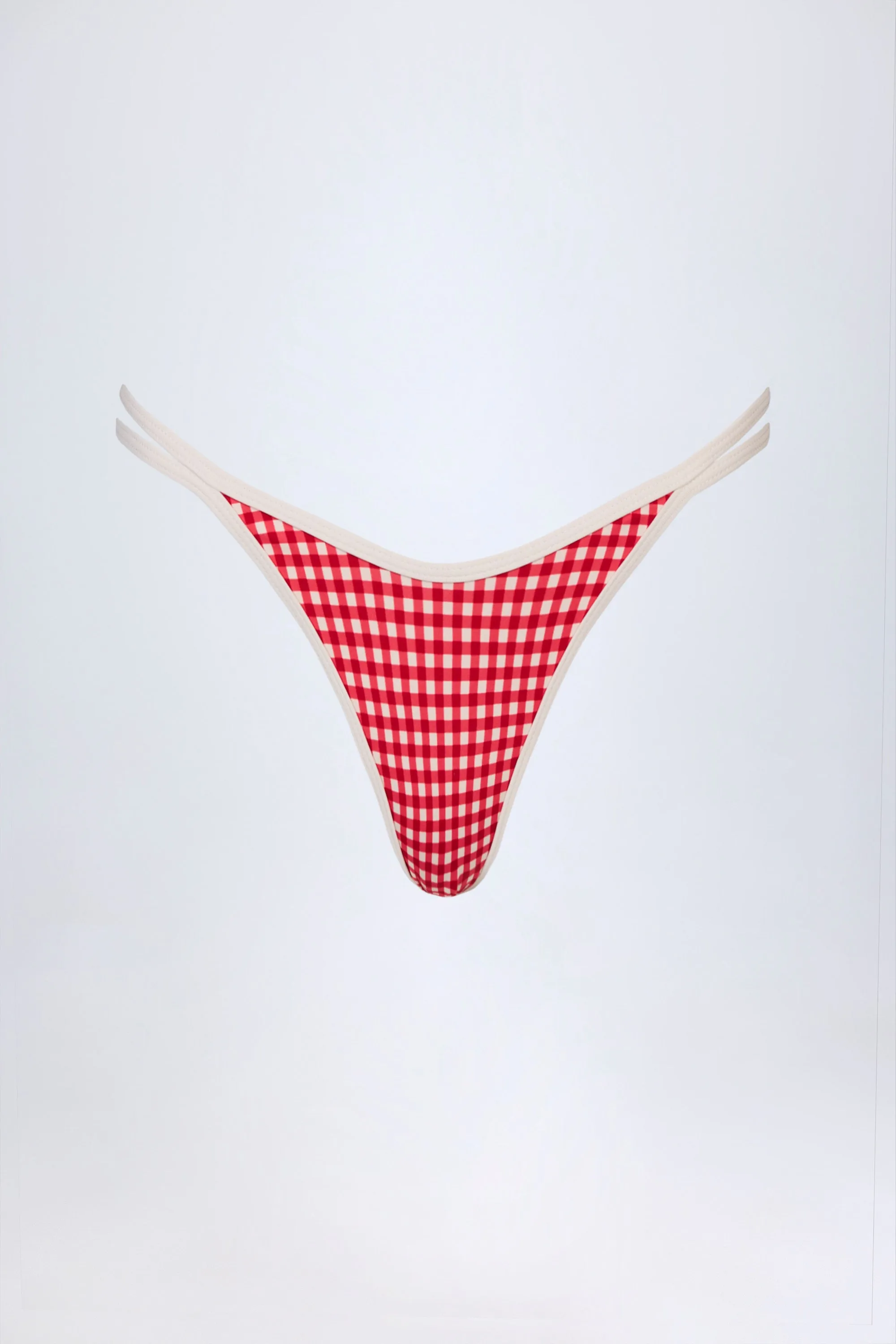 Double-Strap Cheeky Bikini Bottoms in Red Gingham sold by Oh Polly product image thumbnail 3