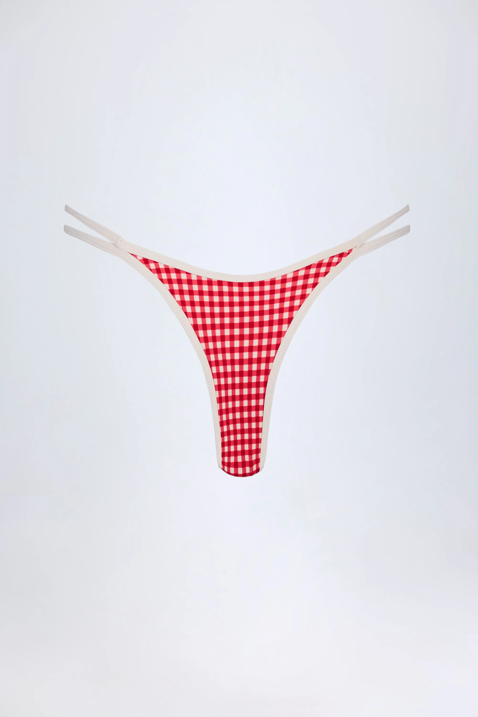 Double-Strap Cheeky Bikini Bottoms in Red Gingham sold by Oh Polly product image thumbnail 4