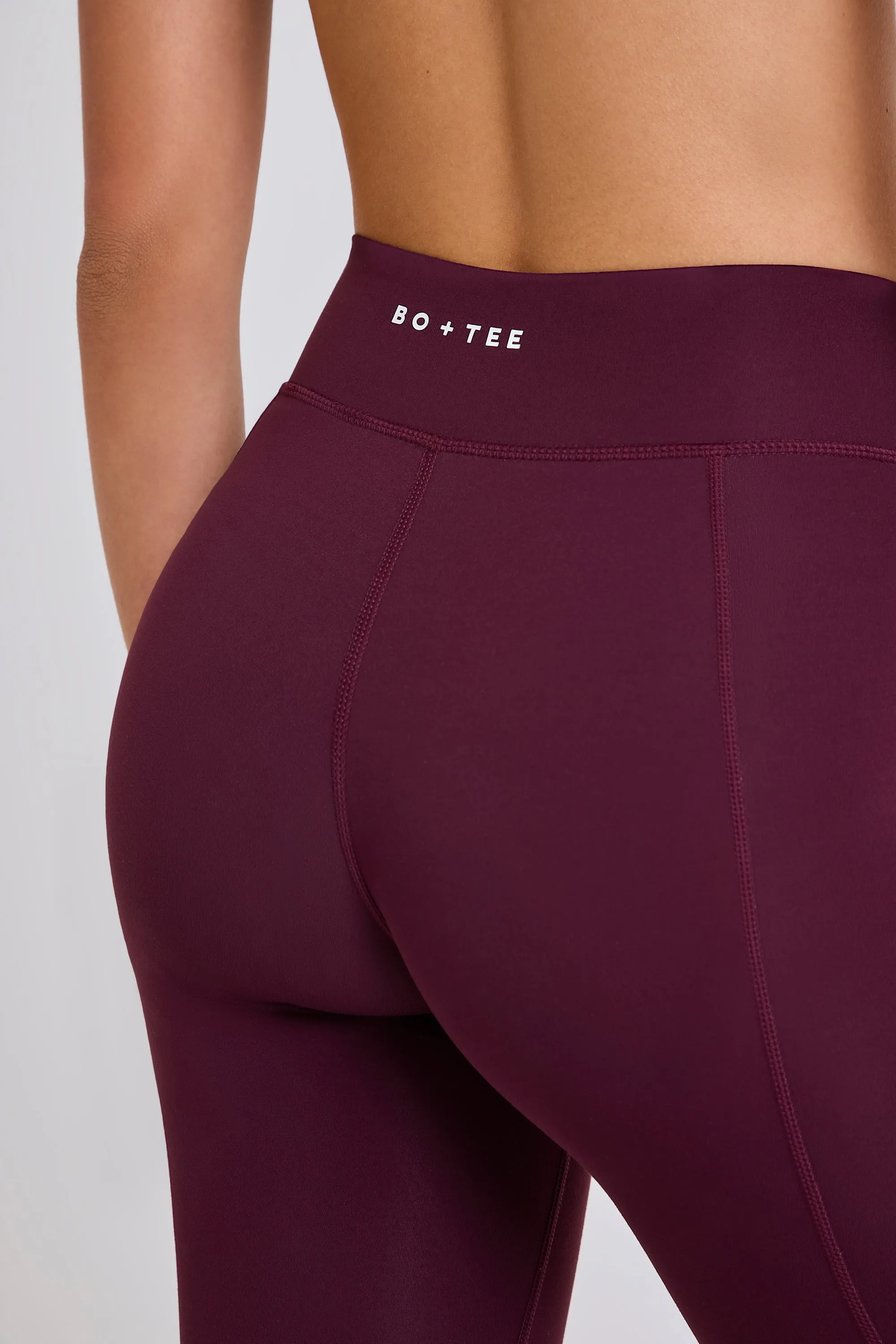 Soft Active V-Waist Leggings in Burgundy sold by Oh Polly product image thumbnail 4