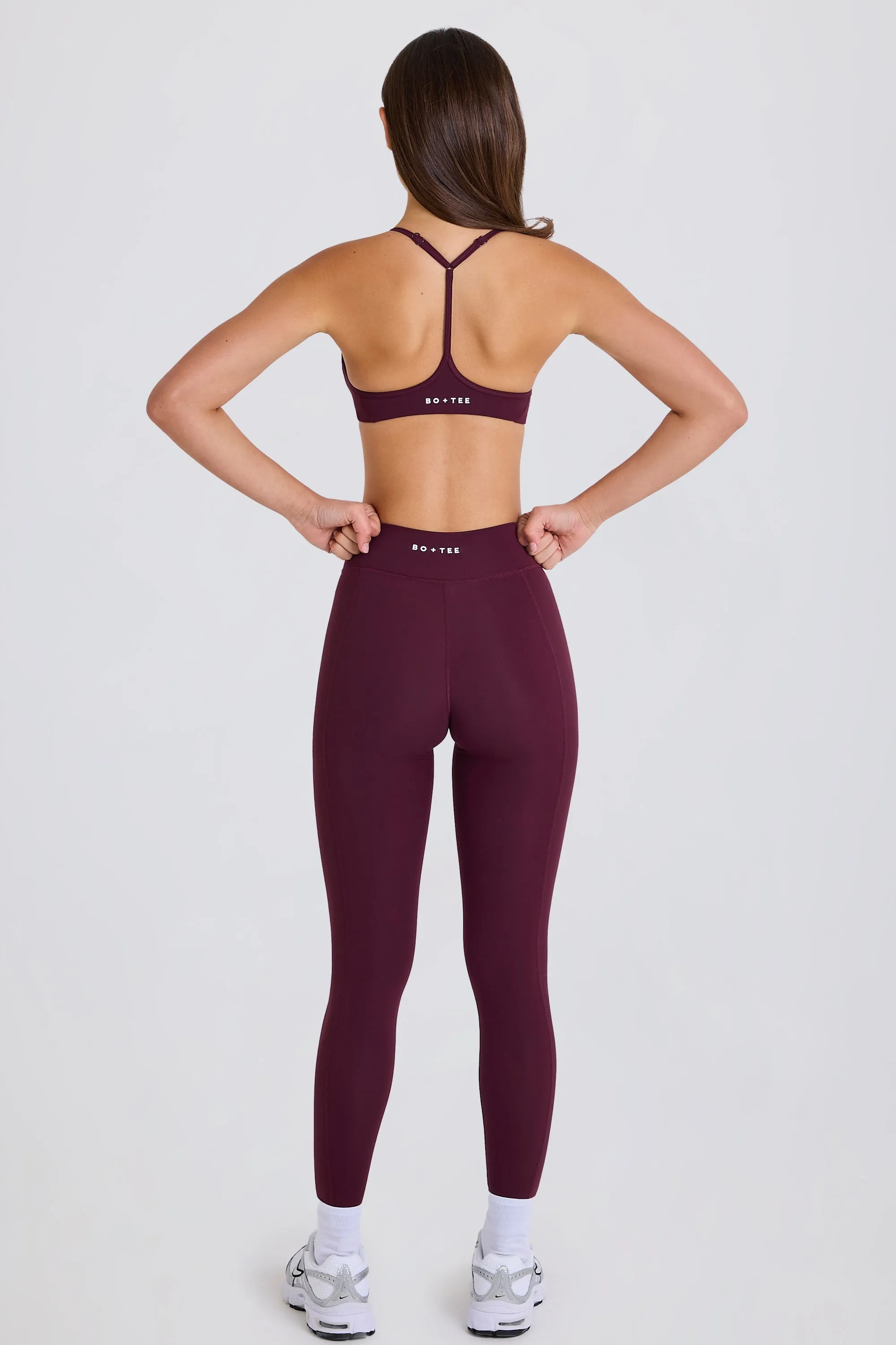 Soft Active V-Waist Leggings in Burgundy sold by Oh Polly product image thumbnail 2