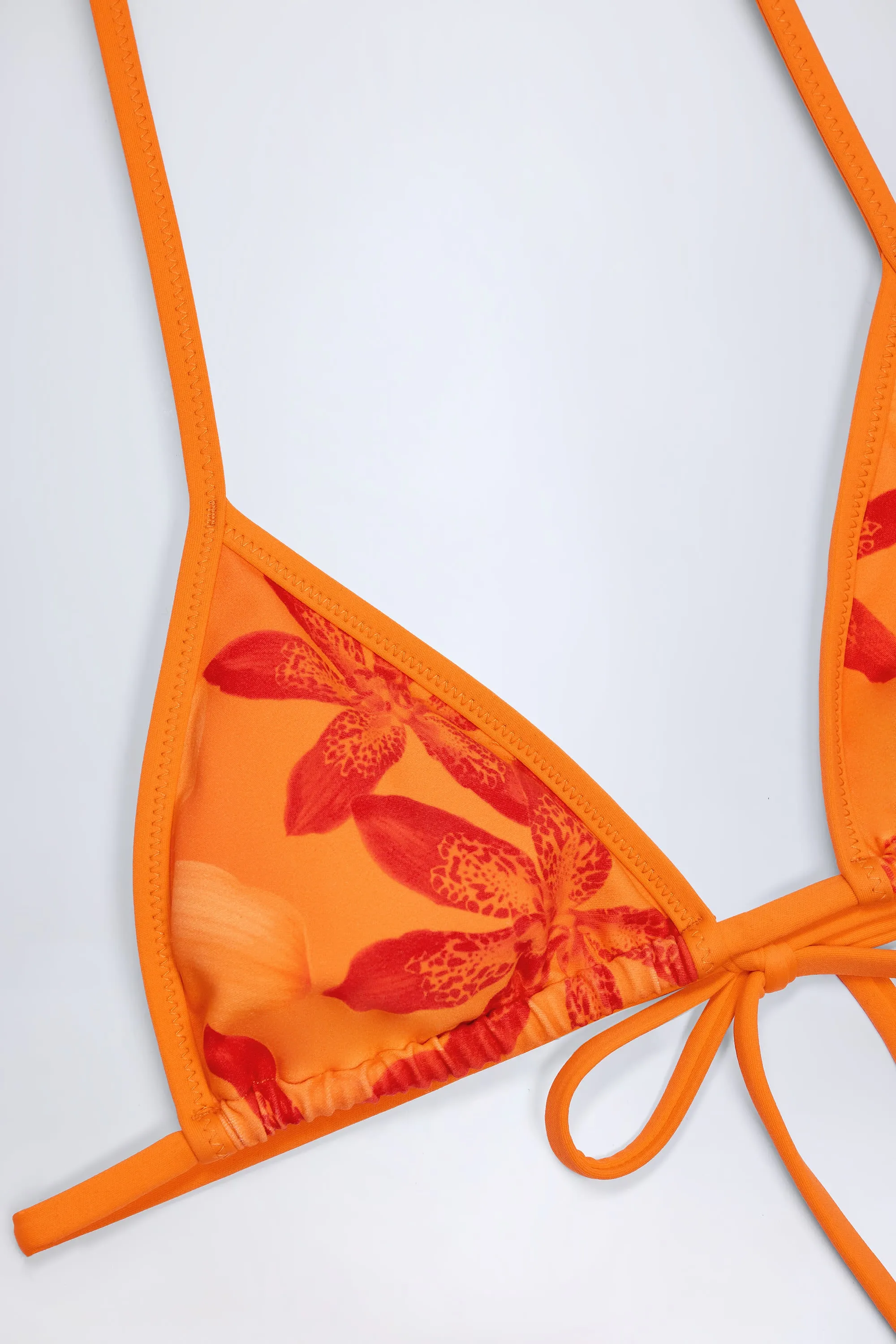 Triangle Bikini Top in Orange Orchid Print sold by Oh Polly product image thumbnail 5