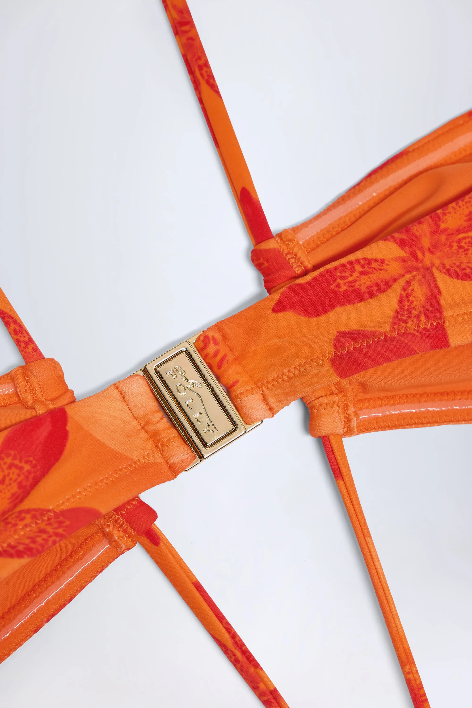 Cut-Out Halterneck Swimsuit in Orange Orchid Print sold by Oh Polly product image thumbnail 5
