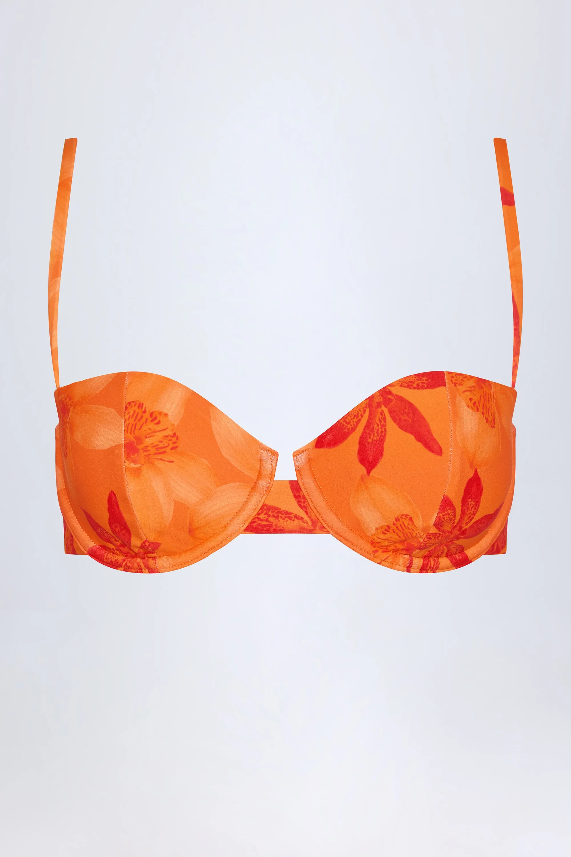 Underwired Balconette Bikini Top in Orange Orchid Print sold by Oh Polly product image thumbnail 3