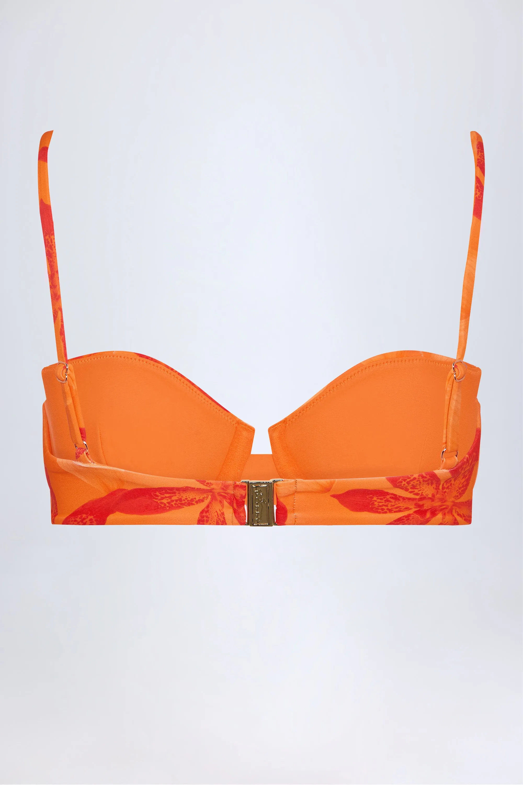 Underwired Balconette Bikini Top in Orange Orchid Print sold by Oh Polly product image thumbnail 4