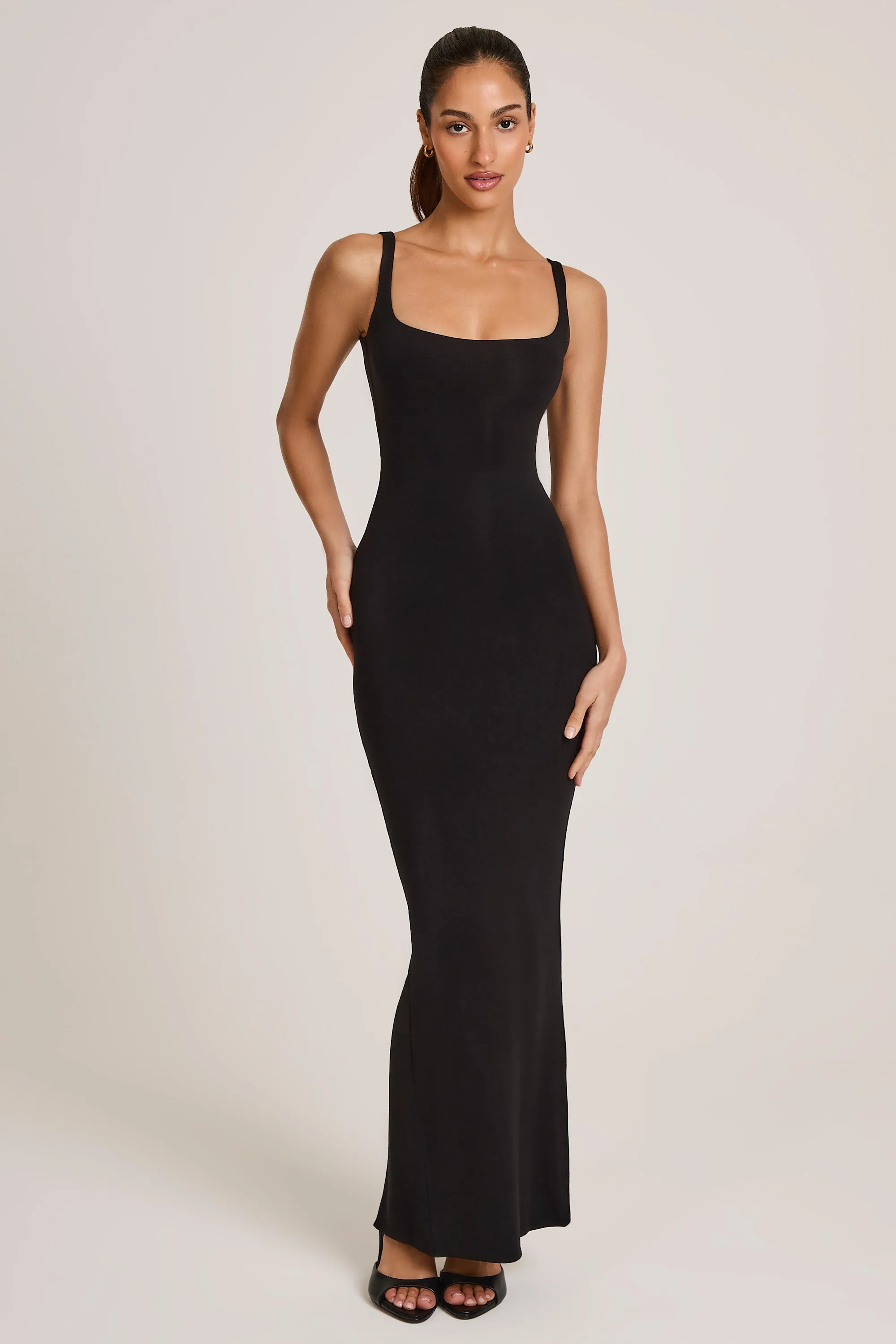 Modal Square Neck Maxi Dress in Black sold by Oh Polly product image thumbnail 4