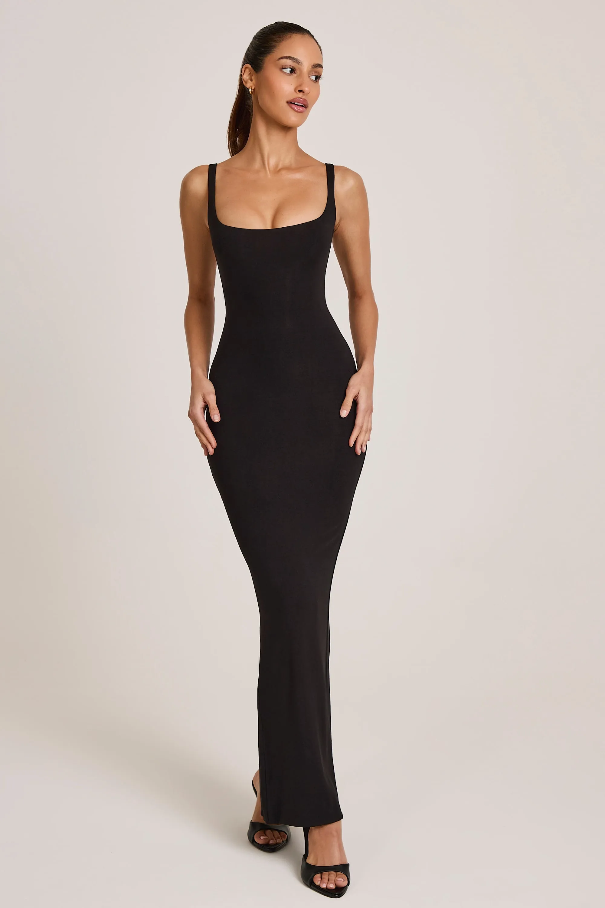 Modal Square Neck Maxi Dress in Black sold by Oh Polly product image thumbnail 5