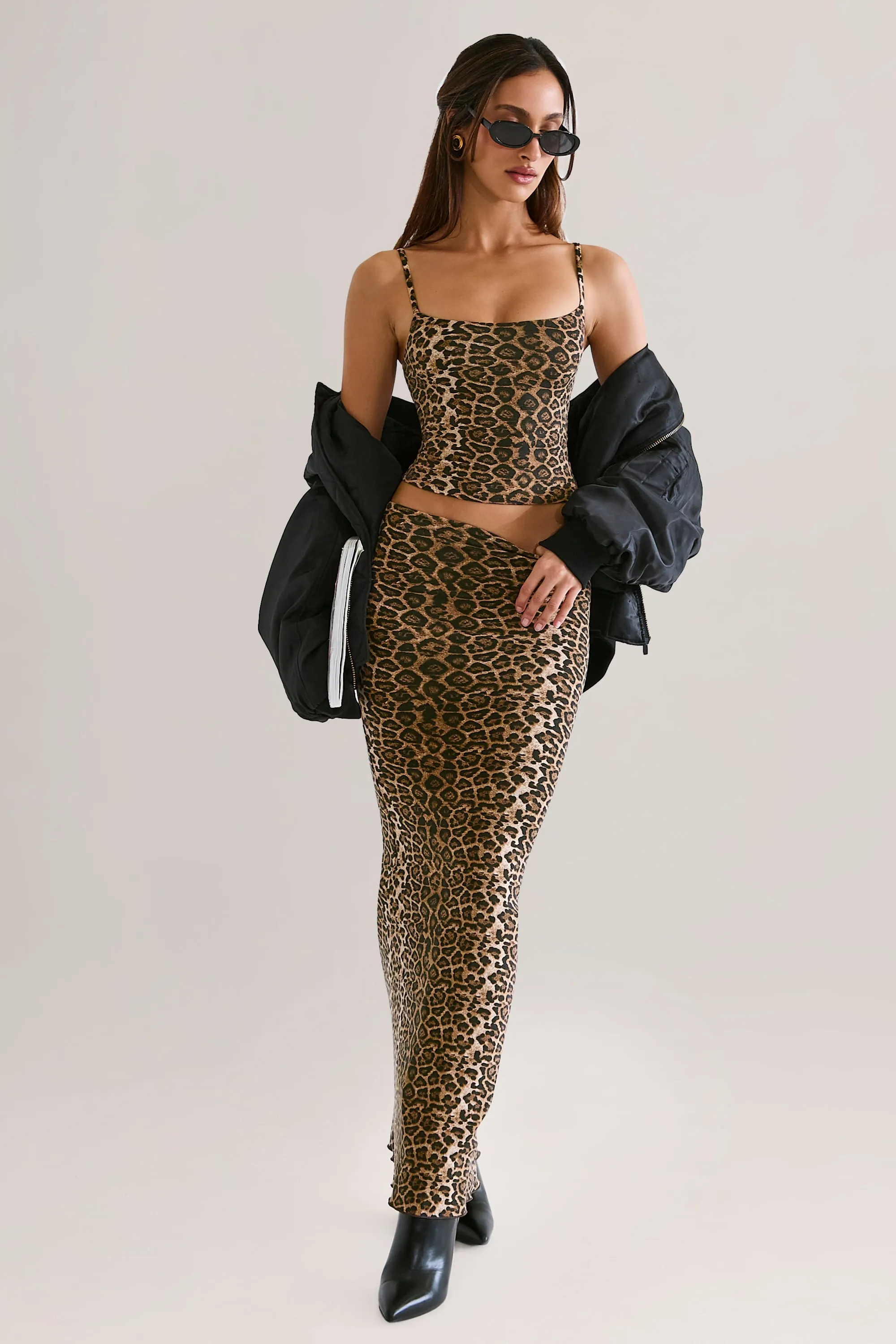 Modal Scoop-Neck Tank Top in Leopard Print sold by Oh Polly product image thumbnail 4