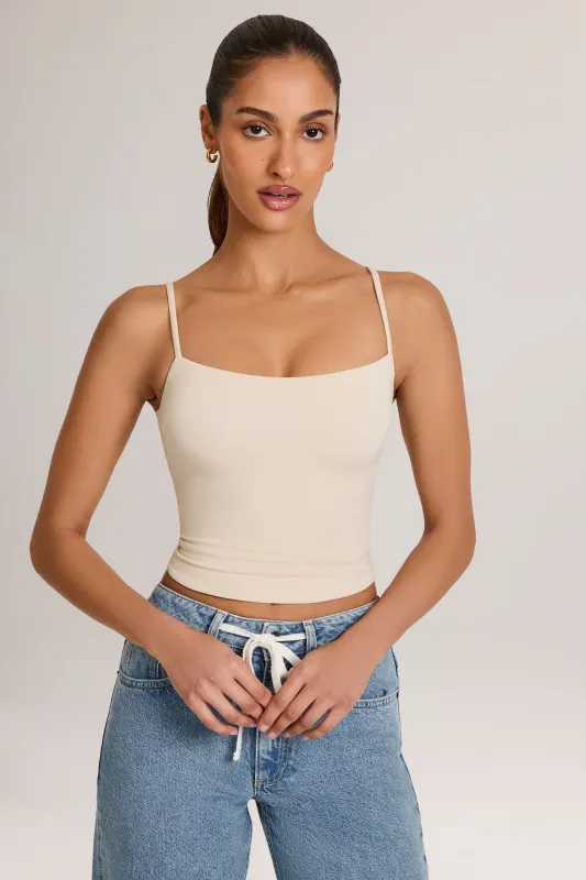 Modal Scoop-Neck Tank Top in Ivory sold by Oh Polly