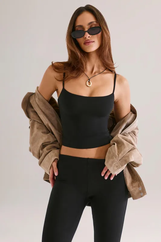 Modal Scoop-Neck Tank Top in Black sold by Oh Polly