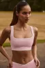 Soft Active Contrast Sports Bra in Powder Pink sold by Oh Polly