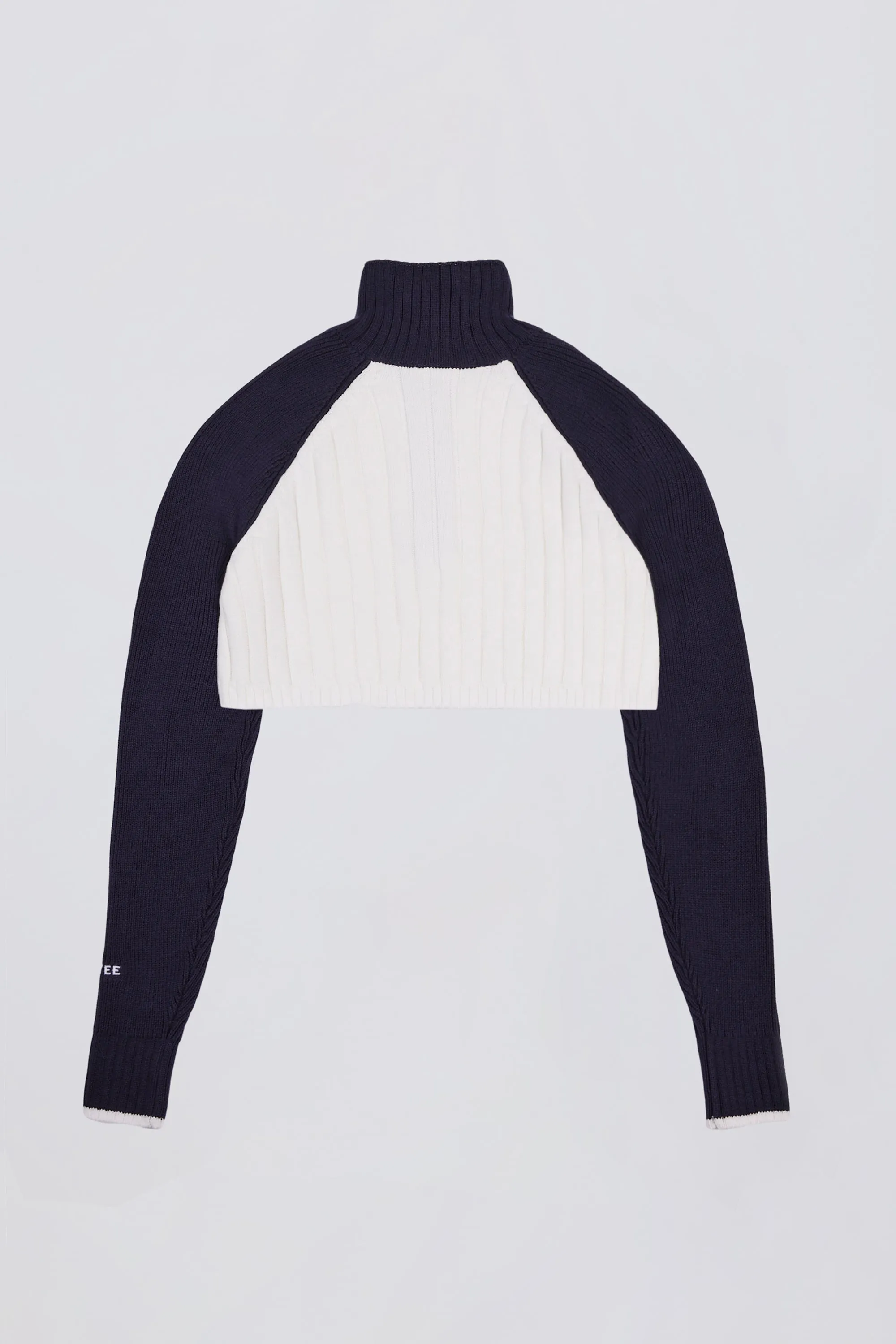 Ribbed Knit Quarter-Zip Cropped Jumper in Classic Navy sold by Oh Polly product image thumbnail 5