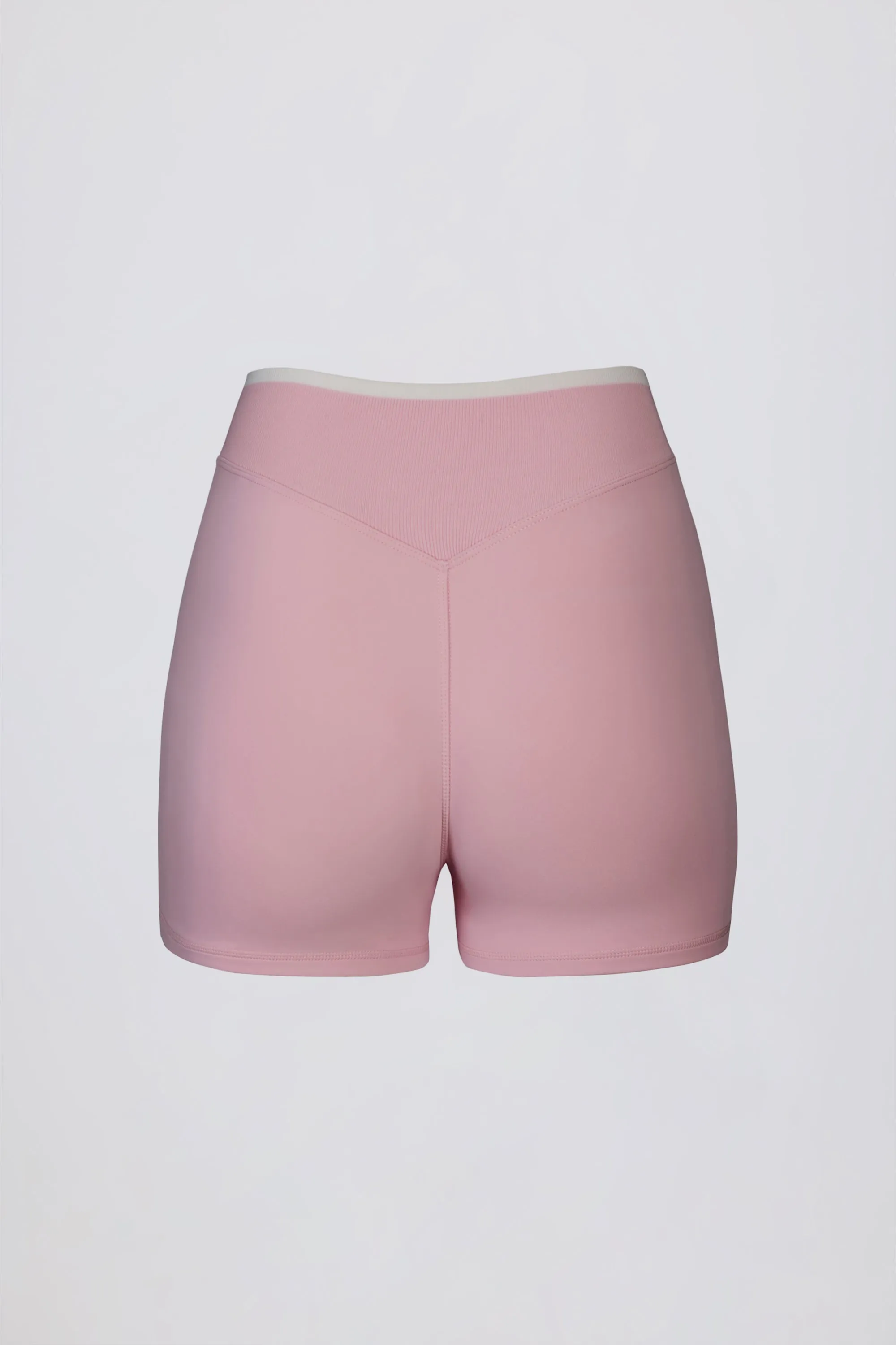 Soft Active Wrapover Contrast Mini Shorts in Powder Pink sold by Oh Polly product image thumbnail 5