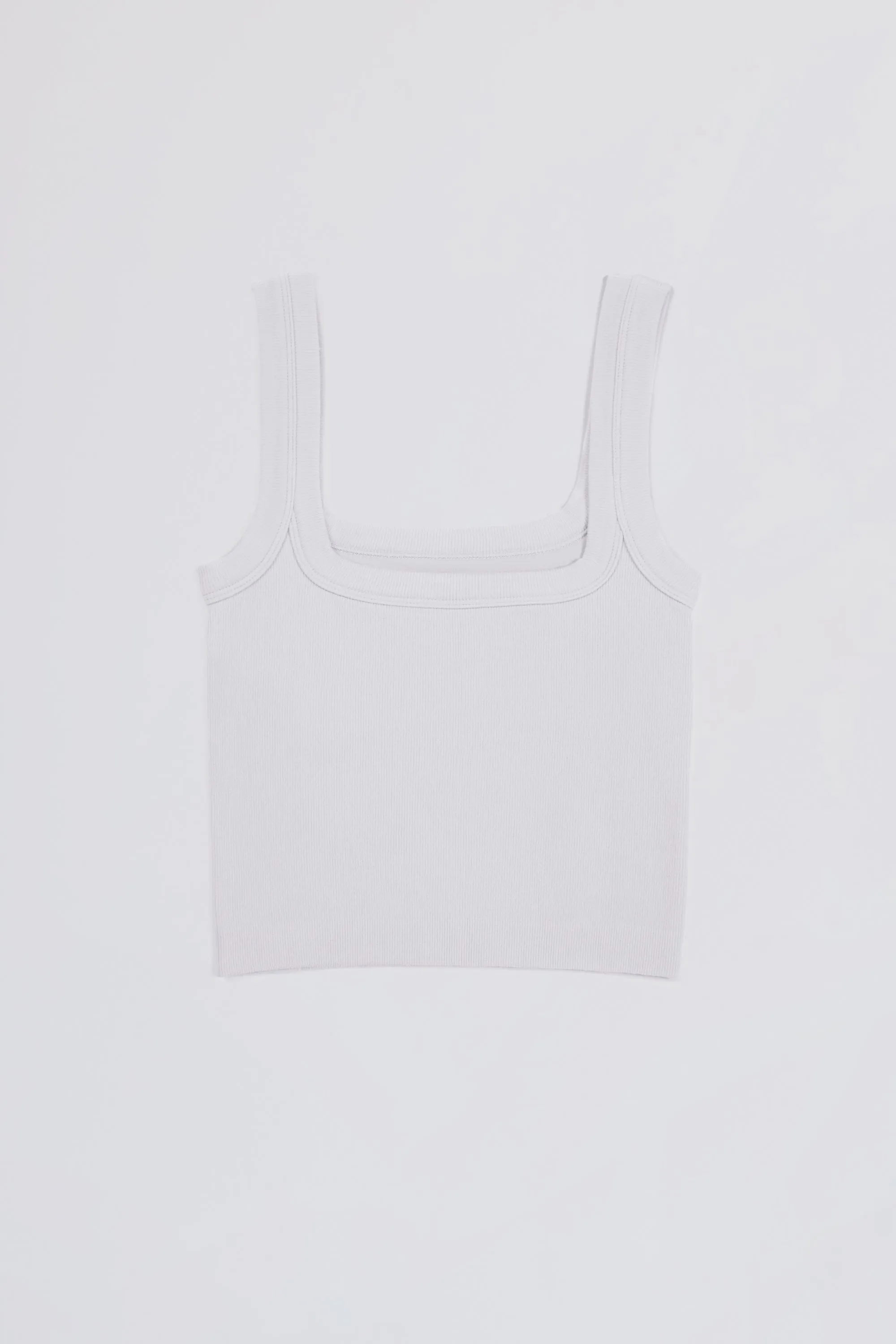 Seamless Soft Rib Square-Neck Tank Top in White sold by Oh Polly product image thumbnail 5