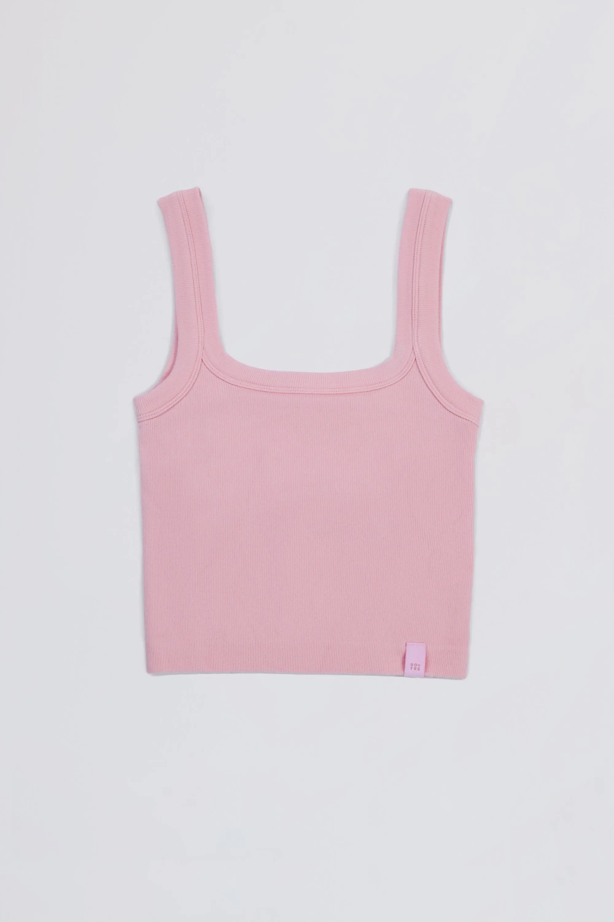 Seamless Soft Rib Square-Neck Tank Top in Powder Pink sold by Oh Polly