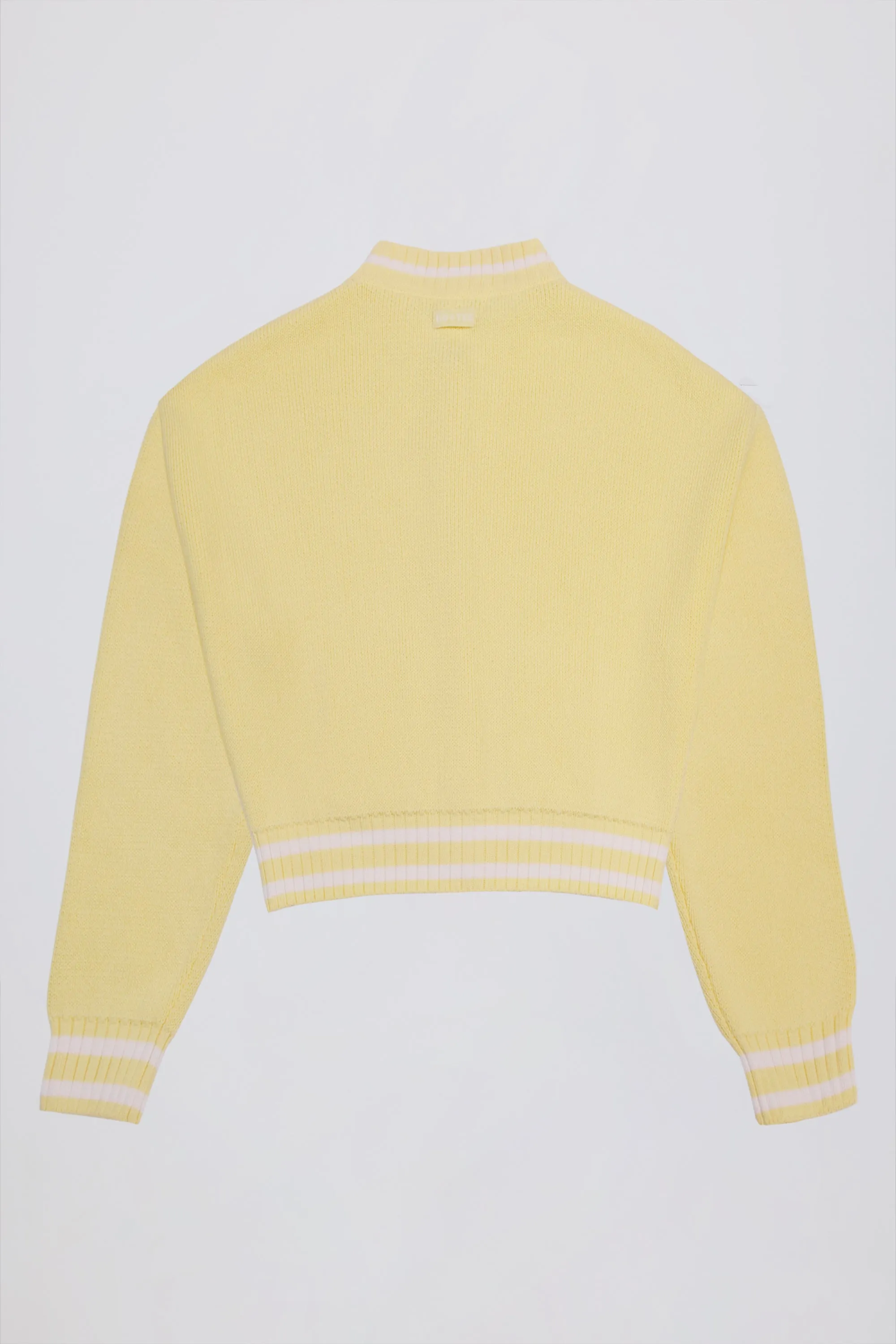 Button-Up Cropped Knit Cardigan in Soft Yellow sold by Oh Polly product image thumbnail 5