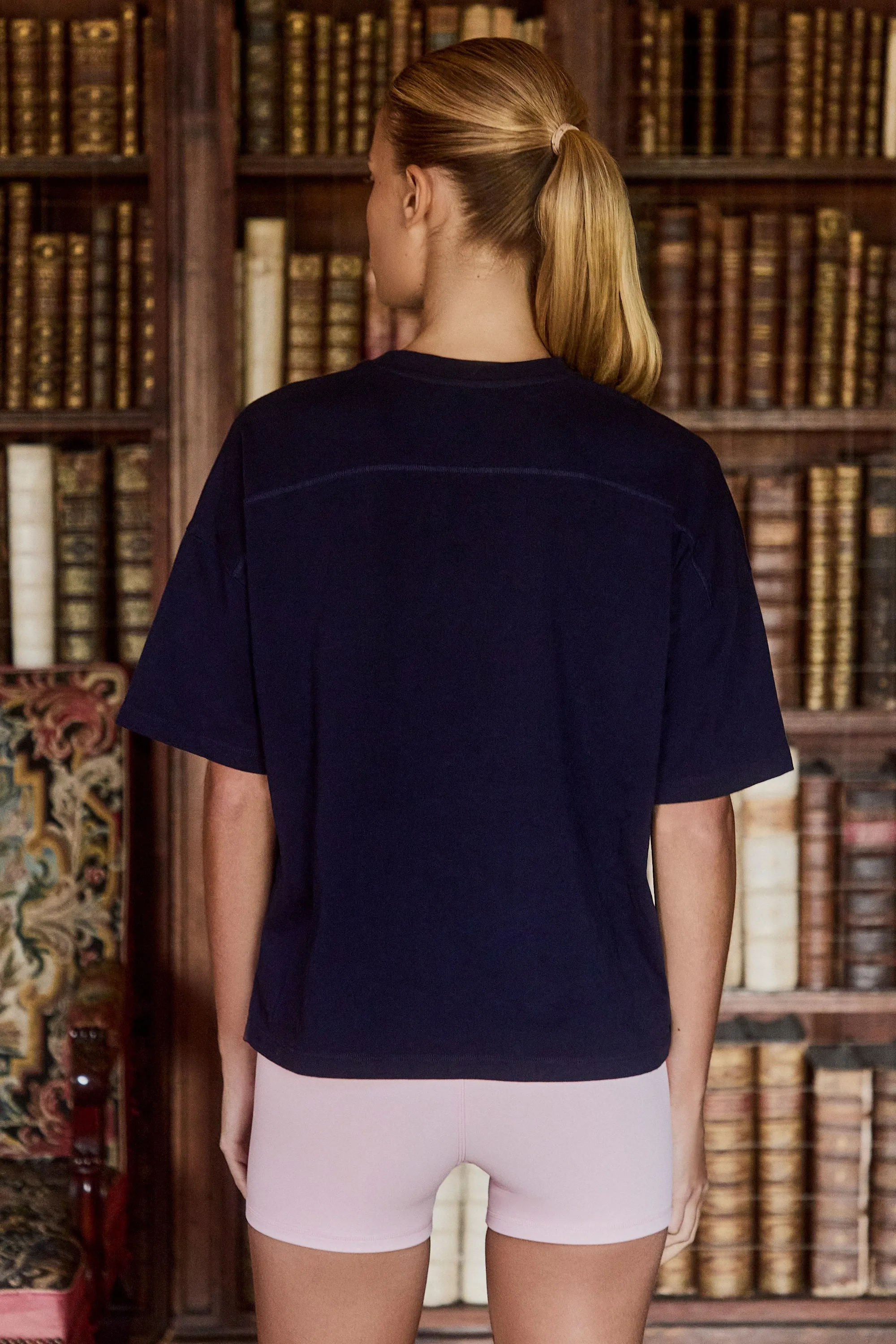 Oversized Cotton-Jersey T-Shirt in Classic Navy sold by Oh Polly product image thumbnail 3