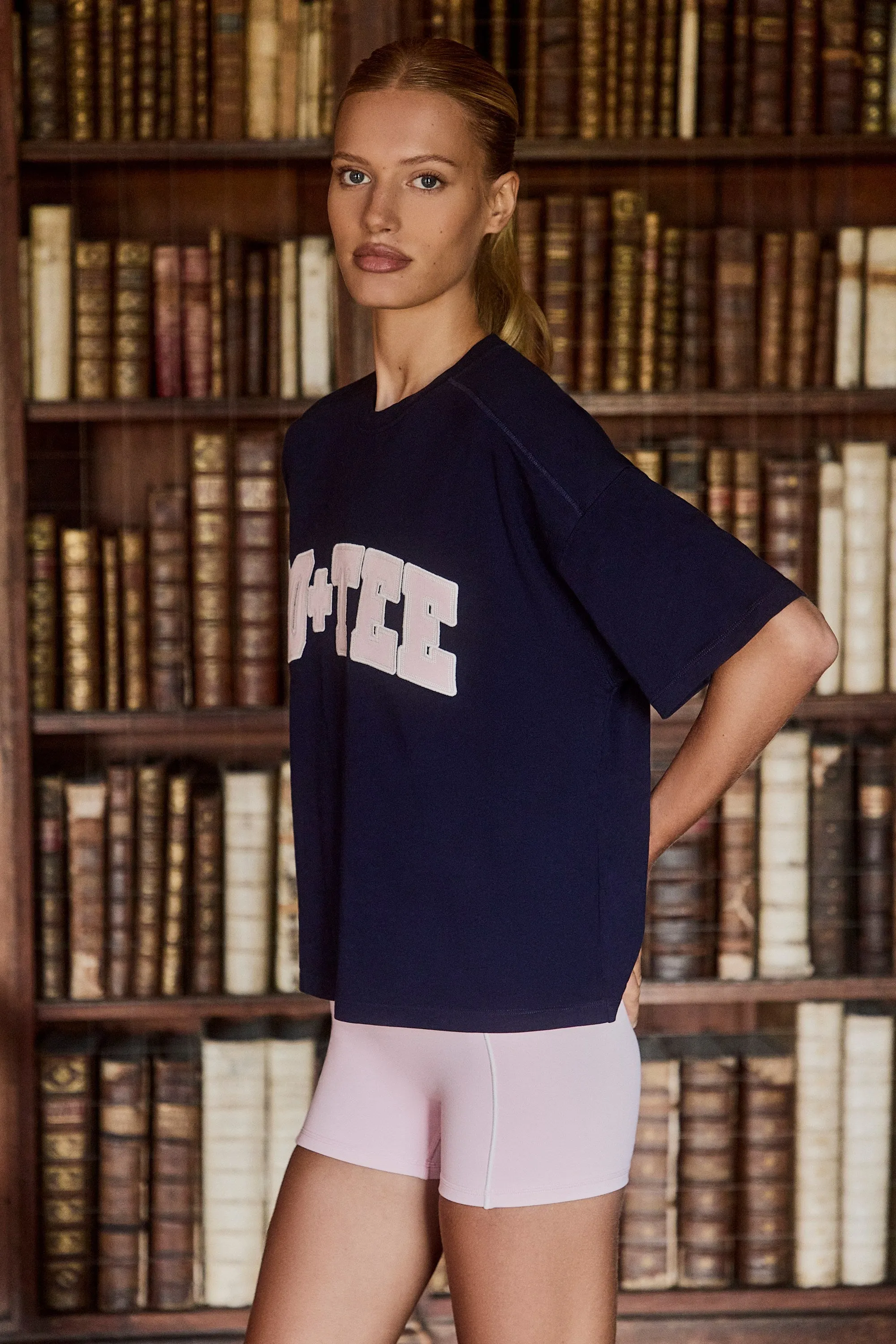 Oversized Cotton-Jersey T-Shirt in Classic Navy sold by Oh Polly product image thumbnail 4