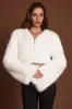 Faux Fur Cropped Bolero in White sold by Oh Polly