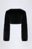 Faux Fur Cropped Bolero in Black sold by Oh Polly