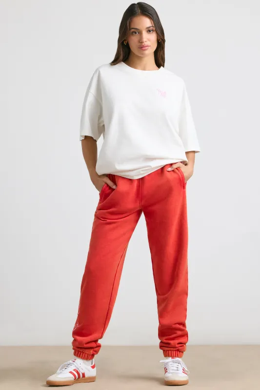 Oversized Joggers in Red made by Bo + Tee