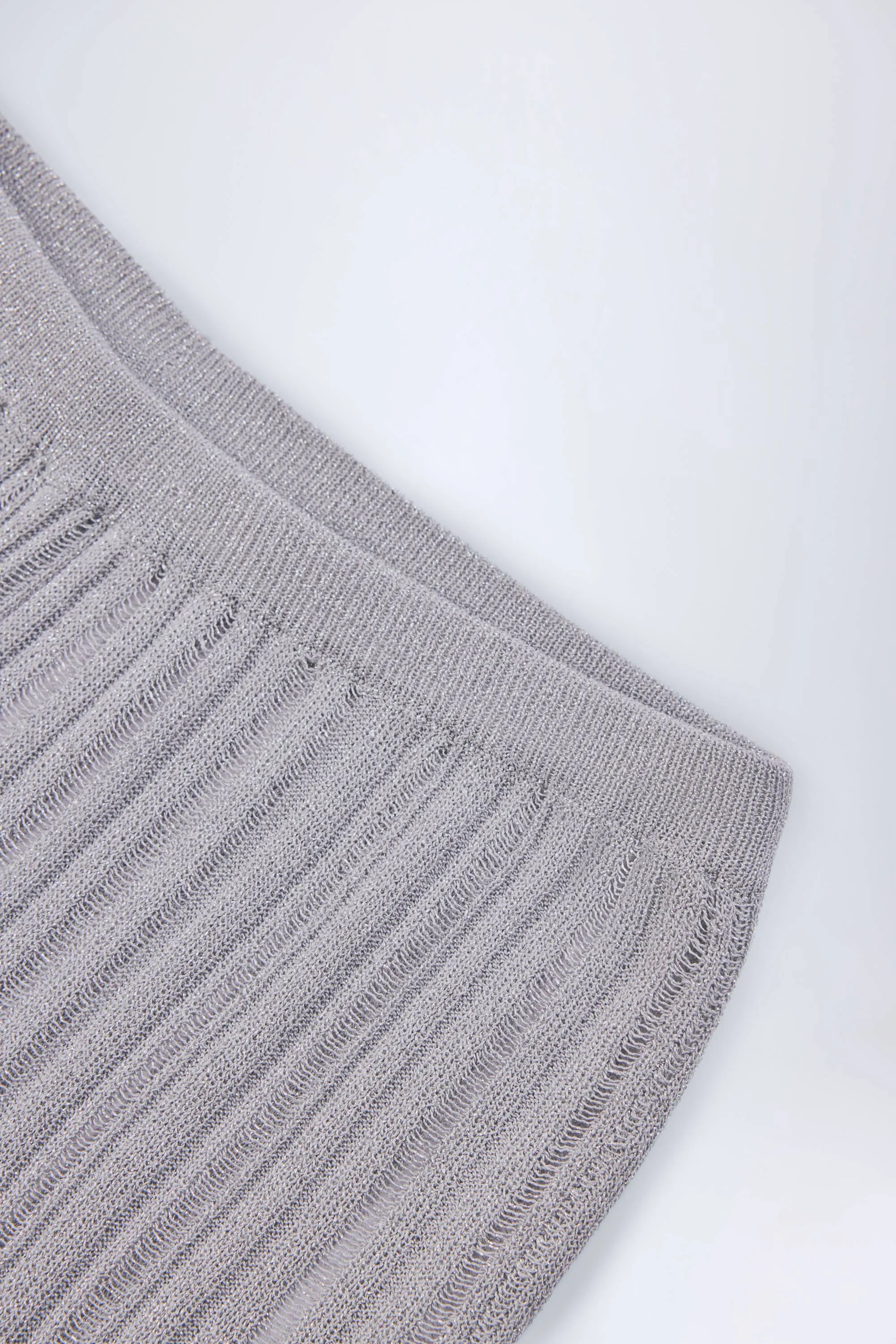 Mid-Rise Flared Trousers in Silver sold by Oh Polly product image thumbnail 5