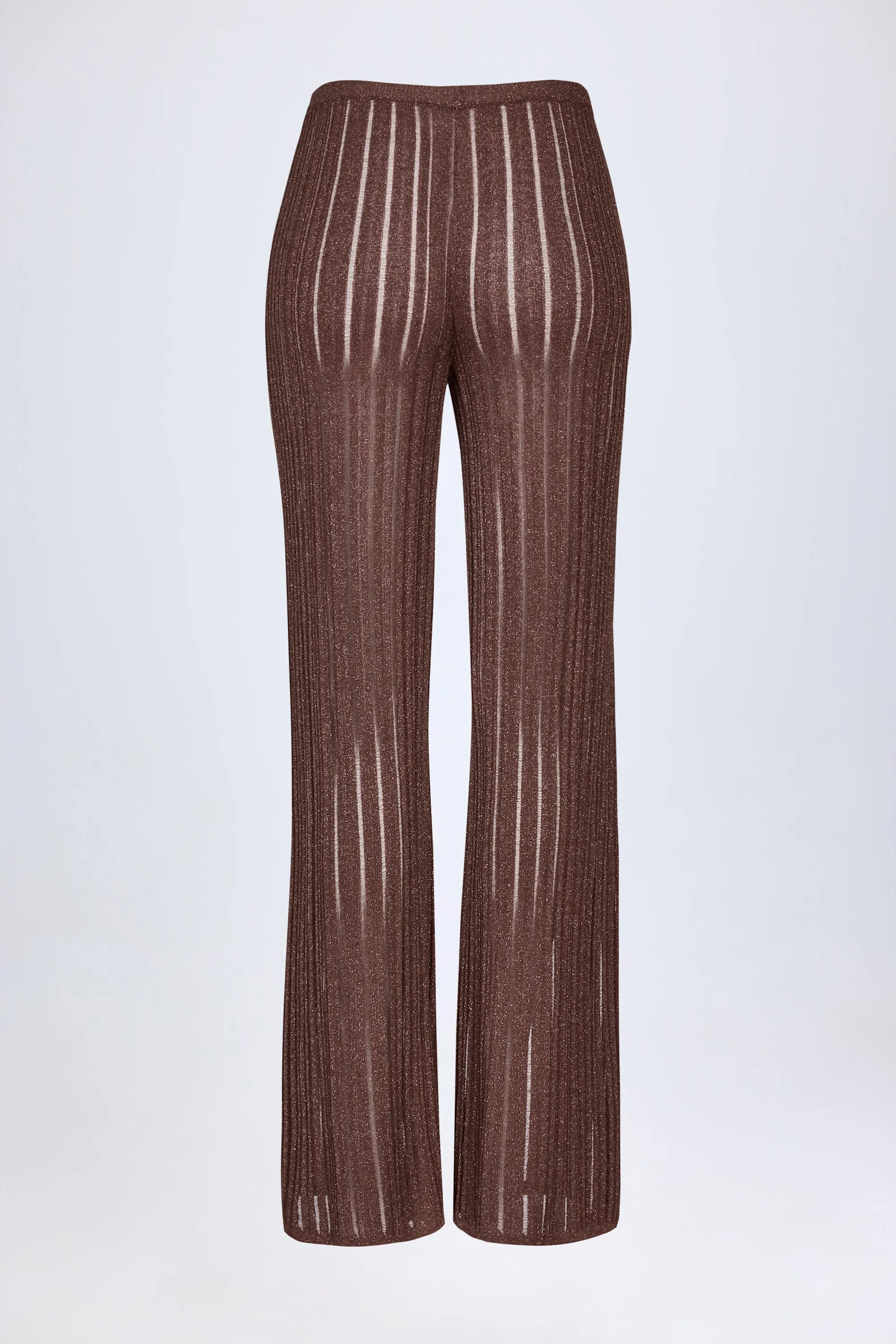 Mid-Rise Flared Trousers in Bronze sold by Oh Polly product image thumbnail 4