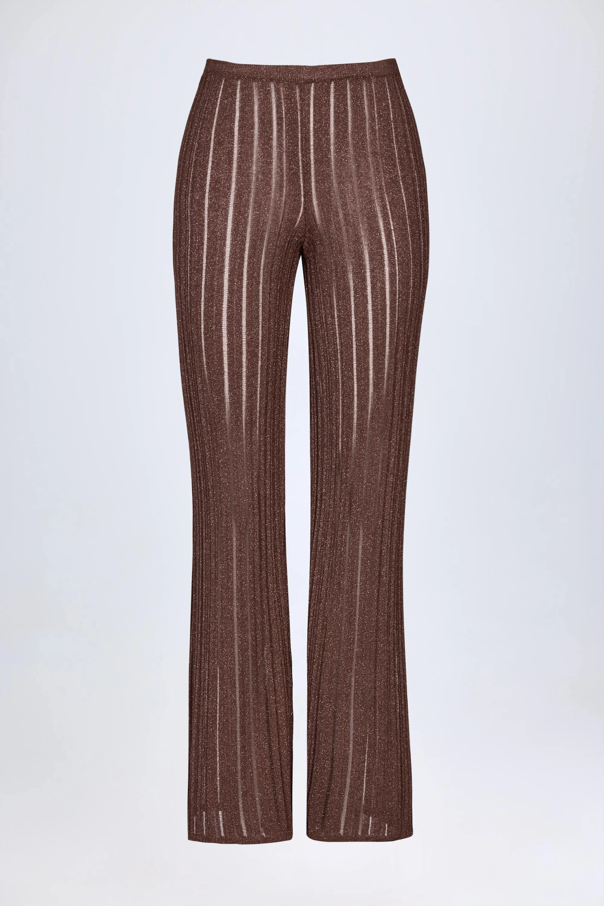 Mid-Rise Flared Trousers in Bronze sold by Oh Polly product image thumbnail 3