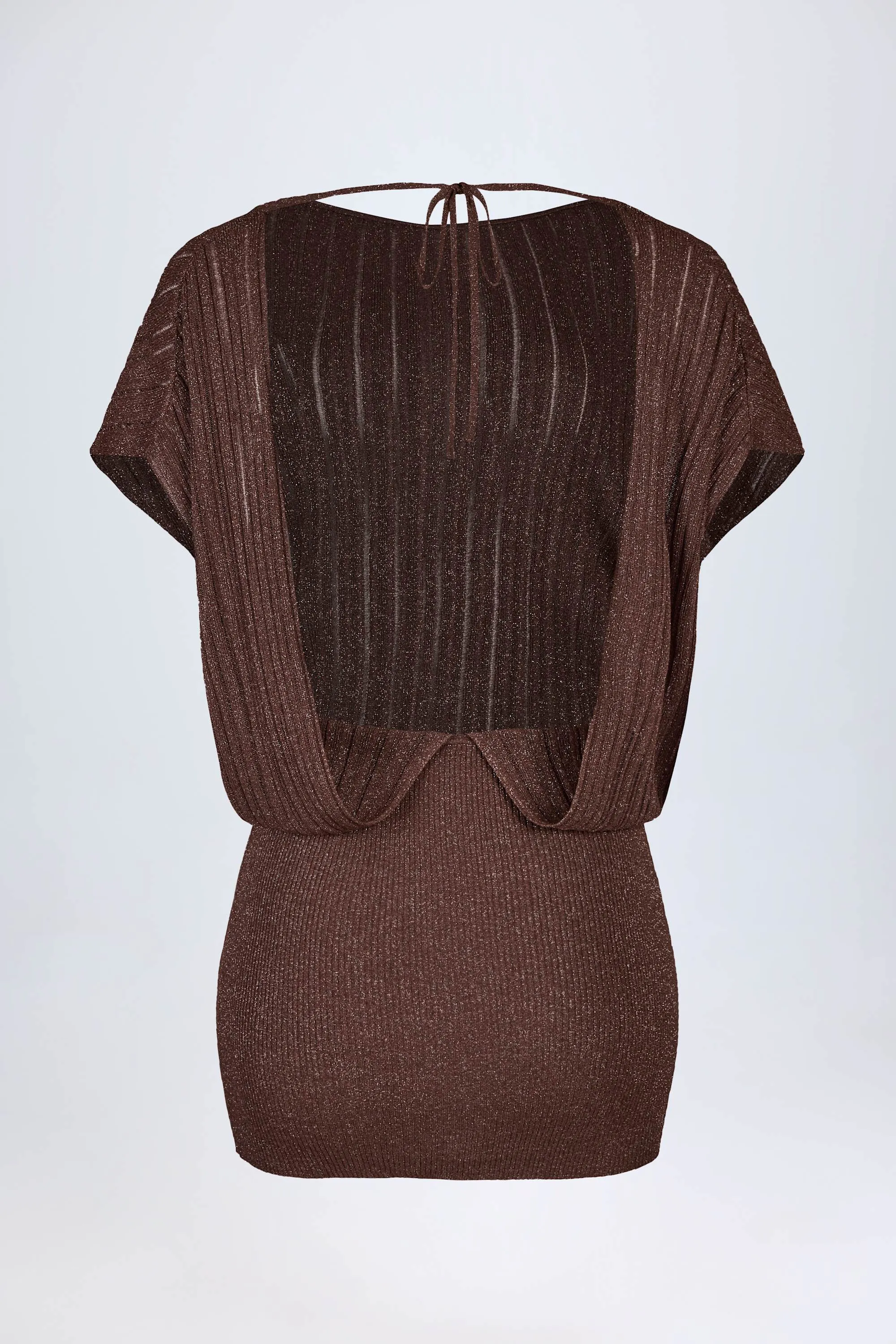 Backless Batwing Mini Dress in Bronze sold by Oh Polly product image thumbnail 4