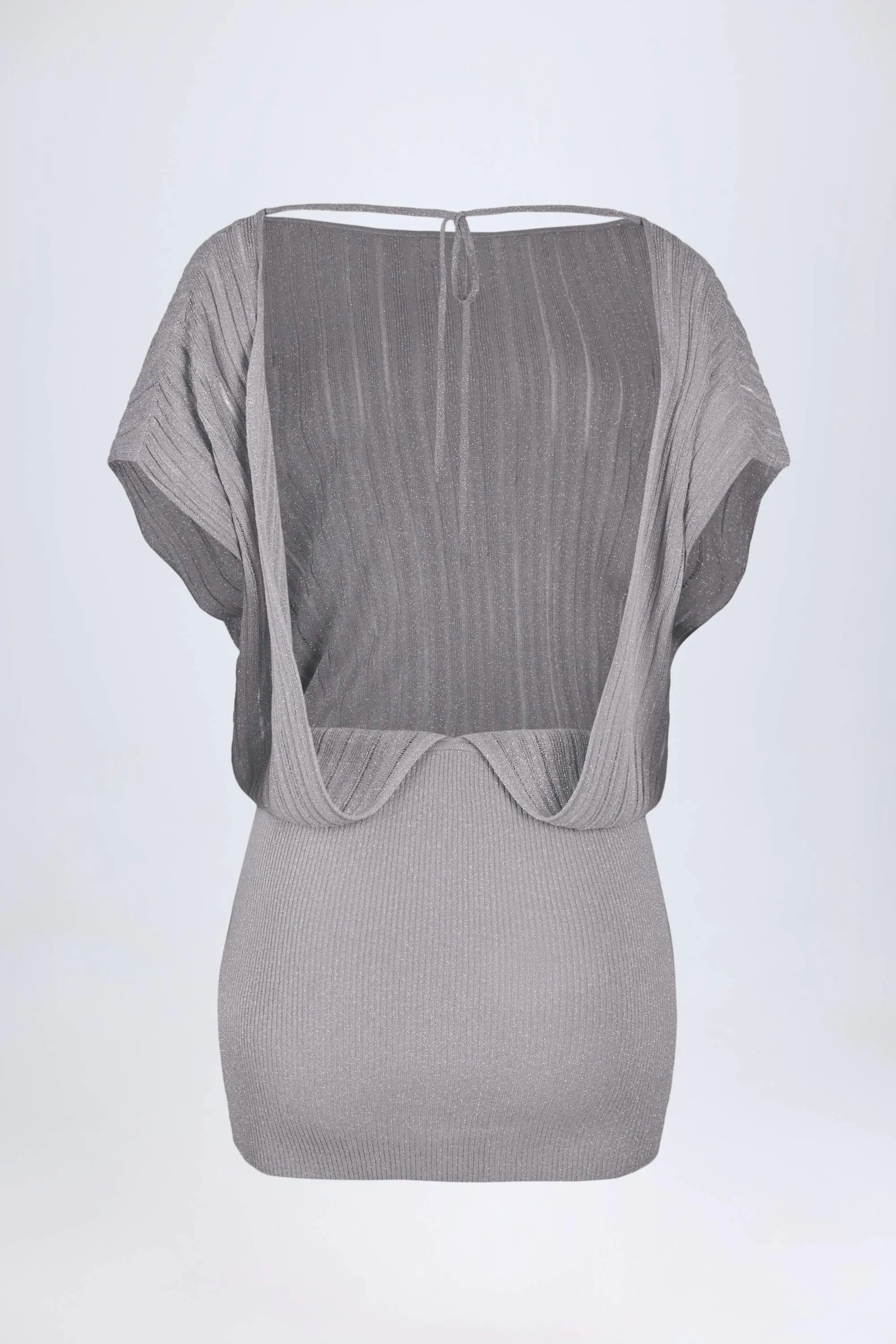 Backless Batwing Mini Dress in Silver sold by Oh Polly product image thumbnail 4