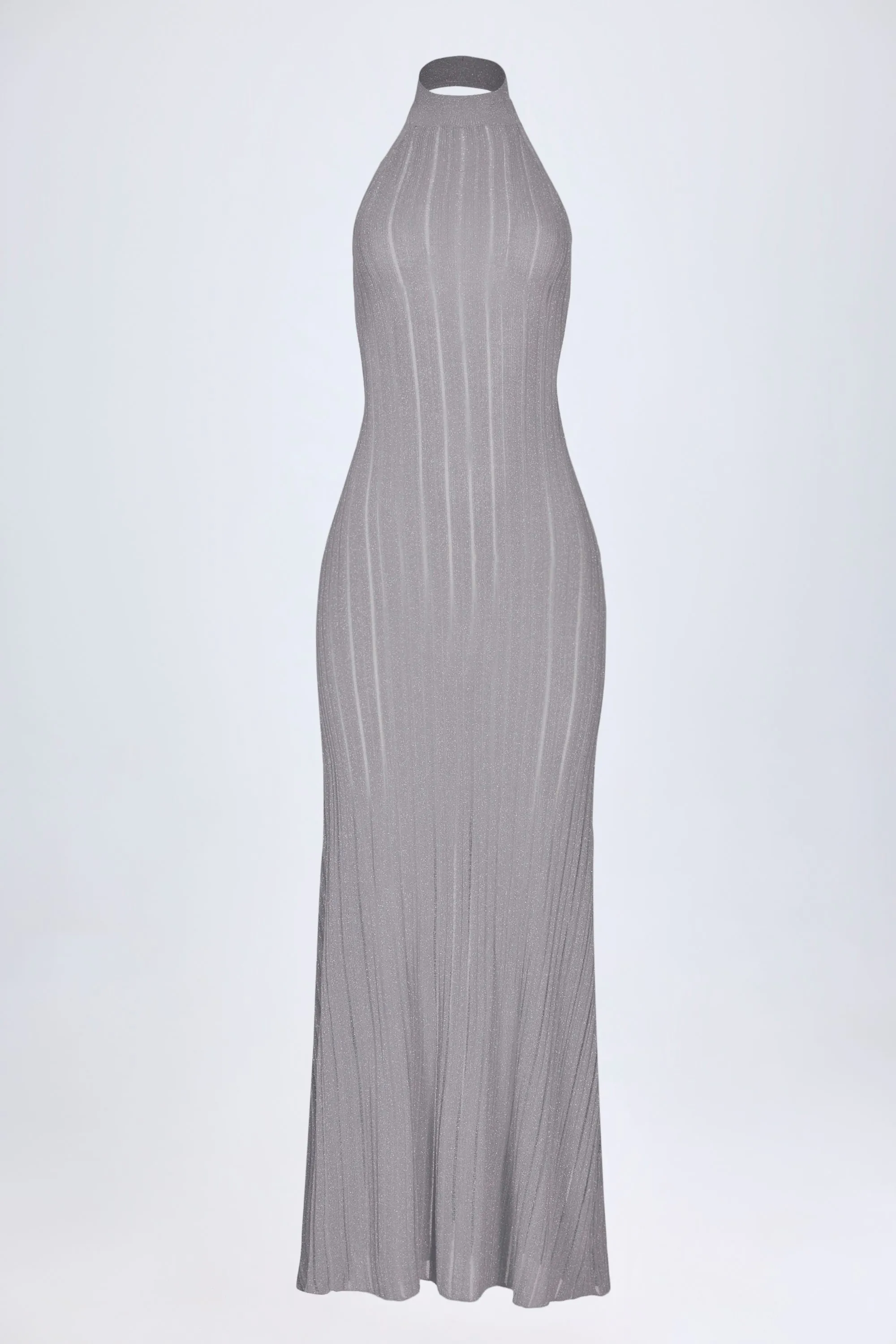 Backless Halterneck Maxi Dress in Silver sold by Oh Polly product image thumbnail 3