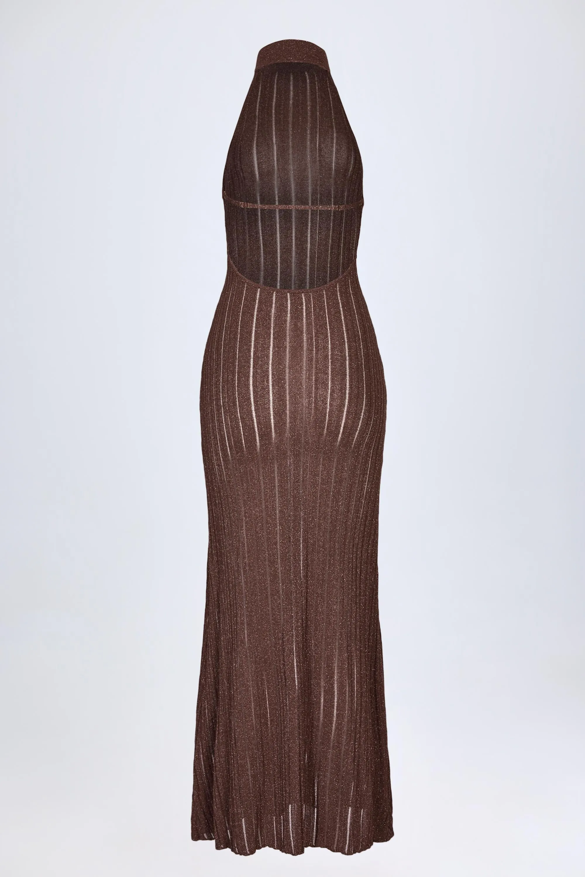 Backless Halterneck Maxi Dress in Bronze sold by Oh Polly product image thumbnail 4