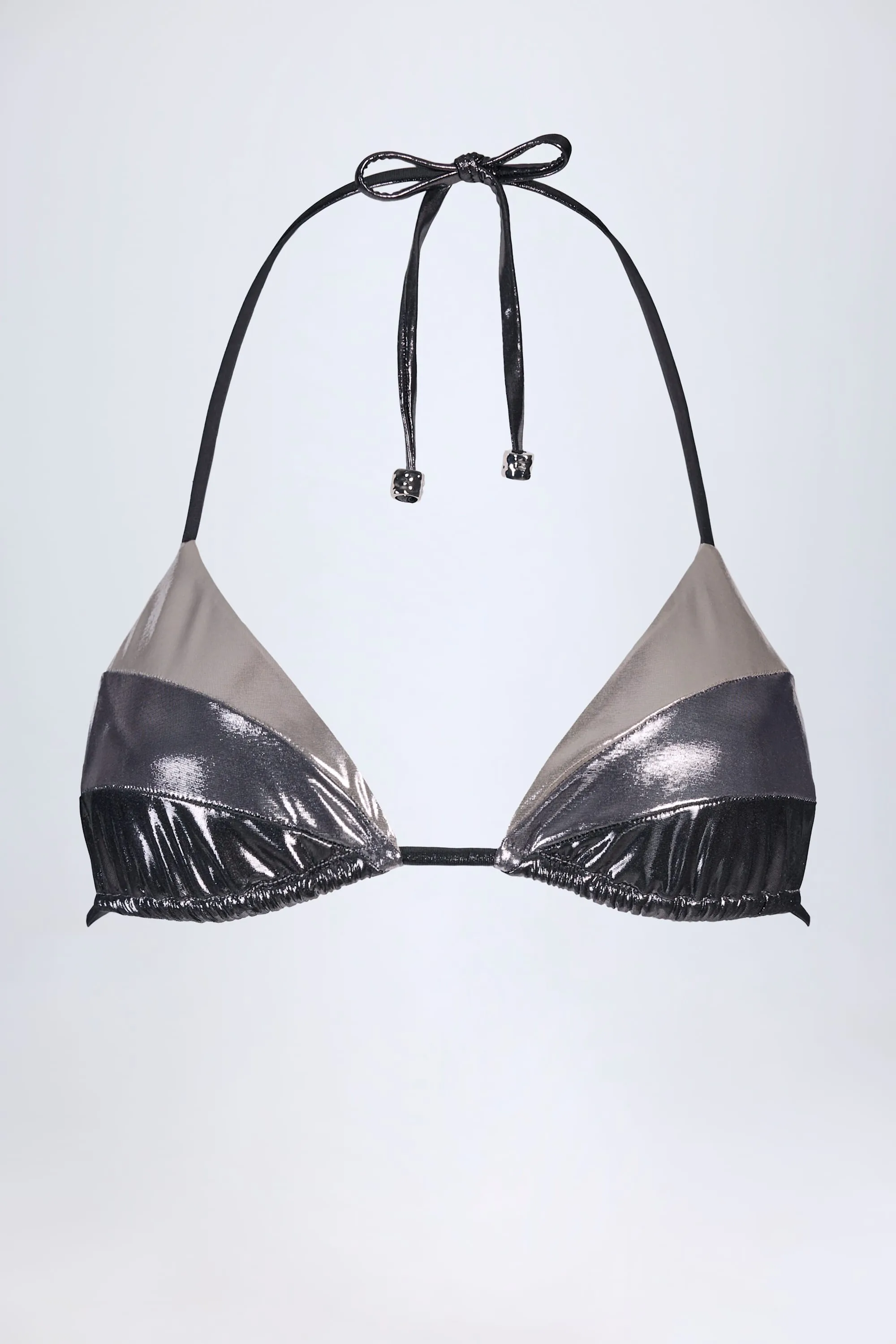 Panelled Bikini Bra in Silver Chrome sold by Oh Polly product image thumbnail 4