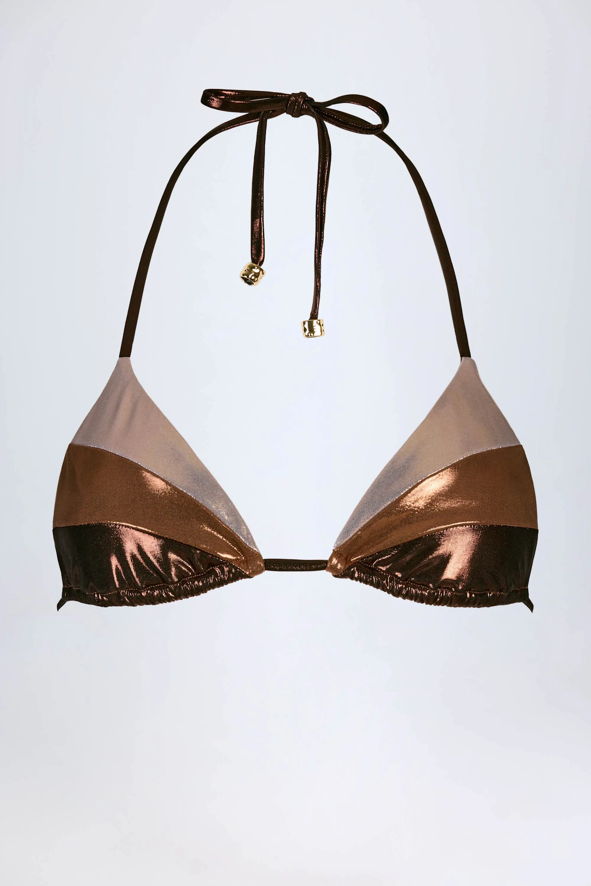 Panelled Bikini Bra in Bronze Gold sold by Oh Polly product image thumbnail 4