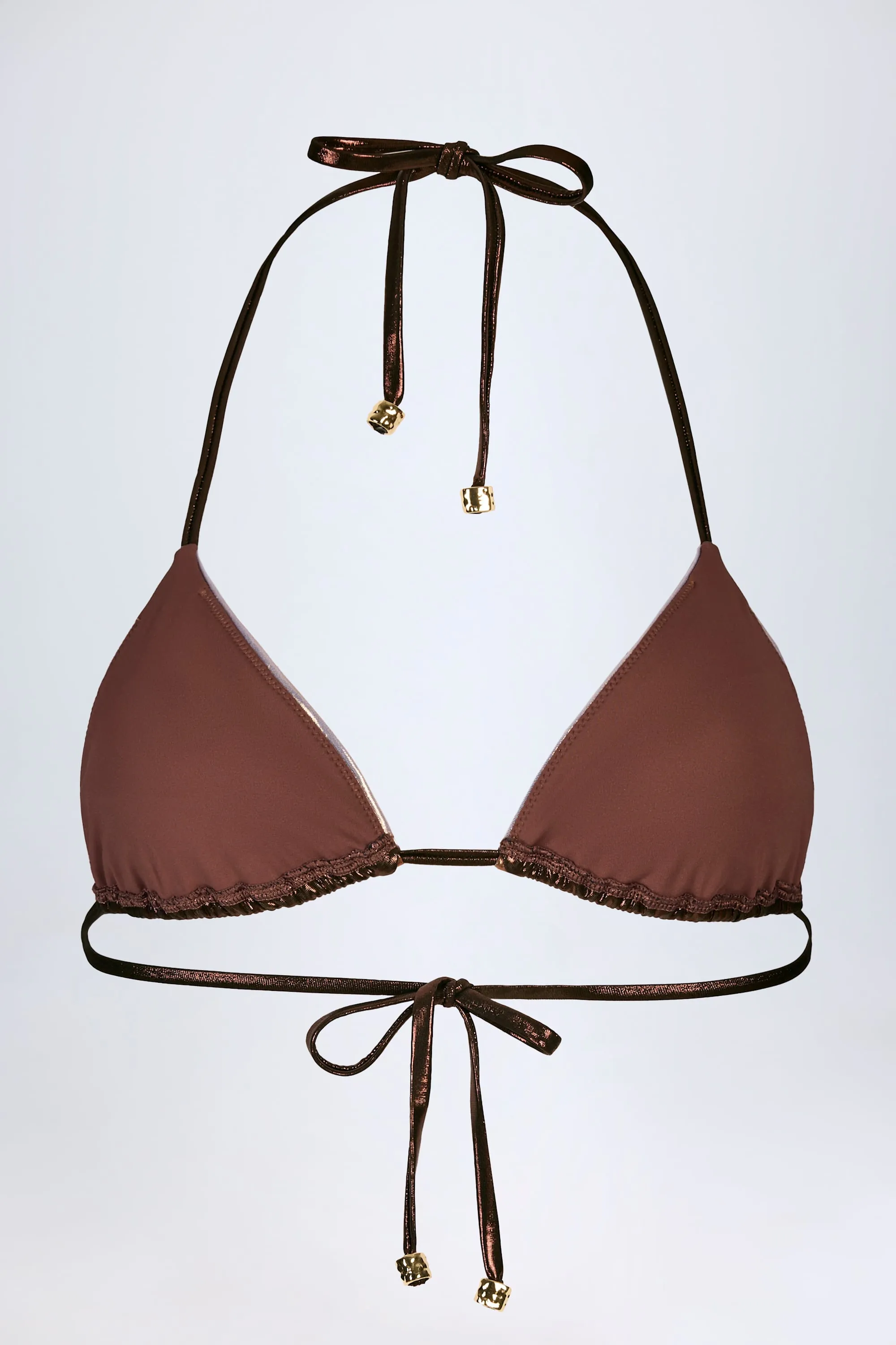 Panelled Bikini Bra in Bronze Gold sold by Oh Polly product image thumbnail 5