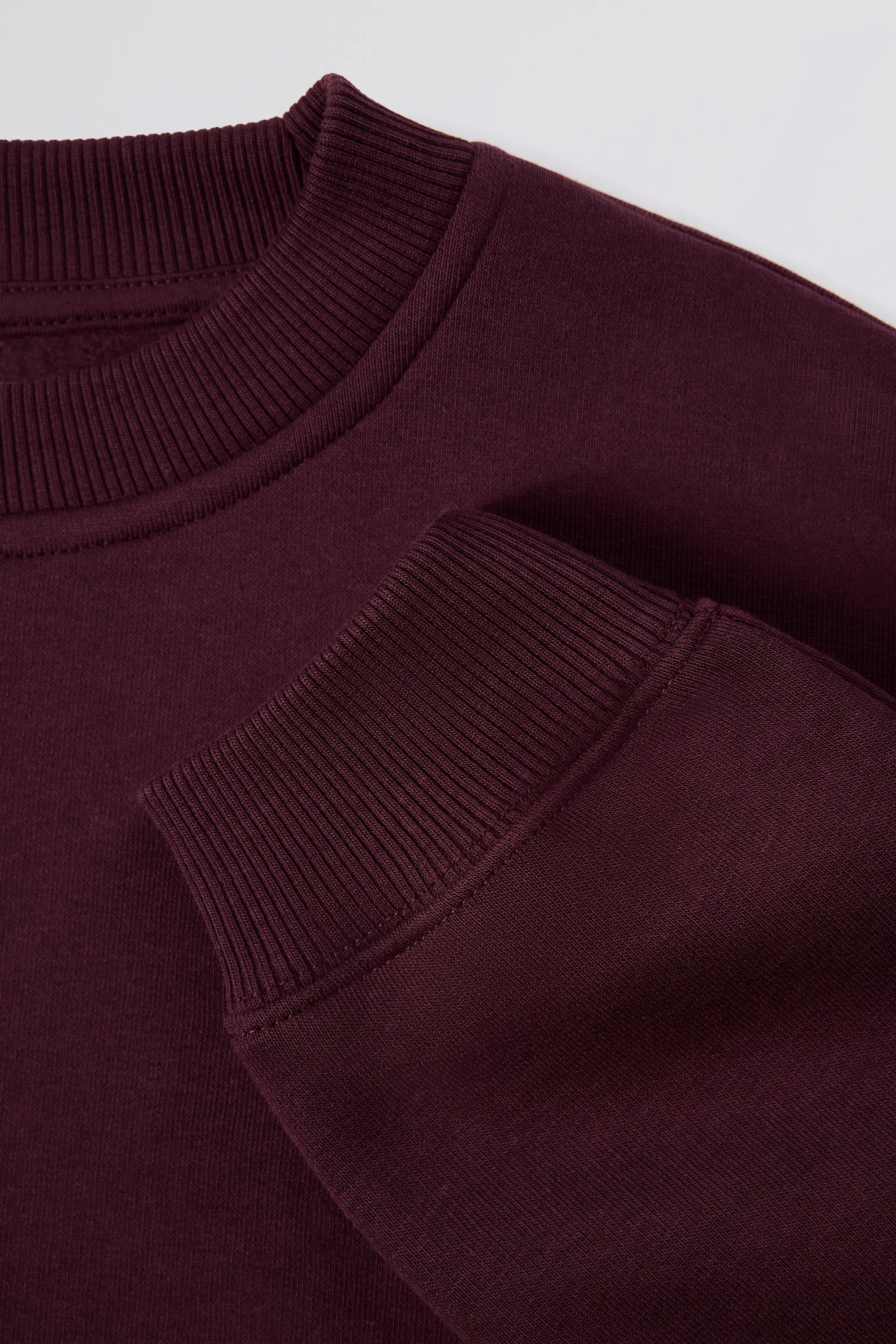 Oversized Crew-Neck Jumper in Burgundy sold by Oh Polly product image thumbnail 5