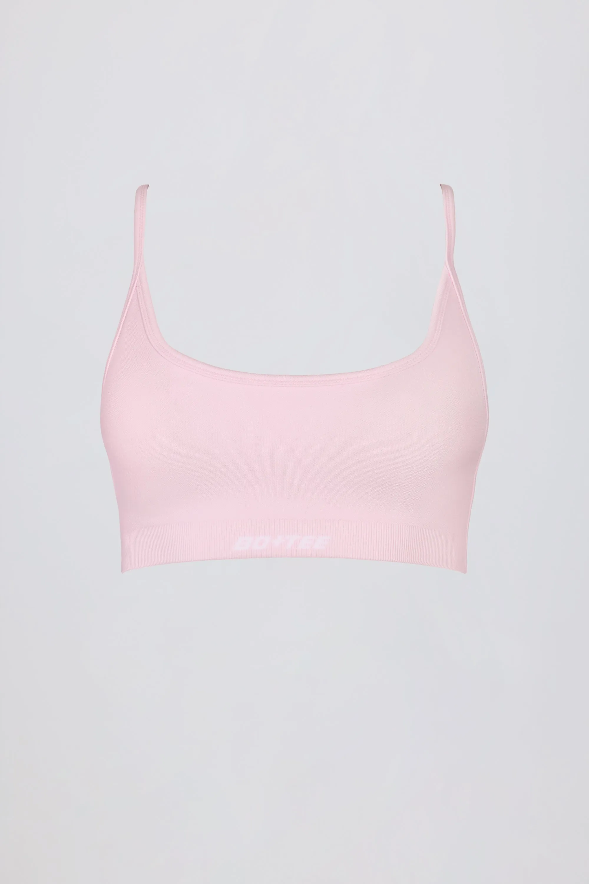 Super Sculpt Seamless Backless Sports Bra in Powder Pink sold by Oh Polly