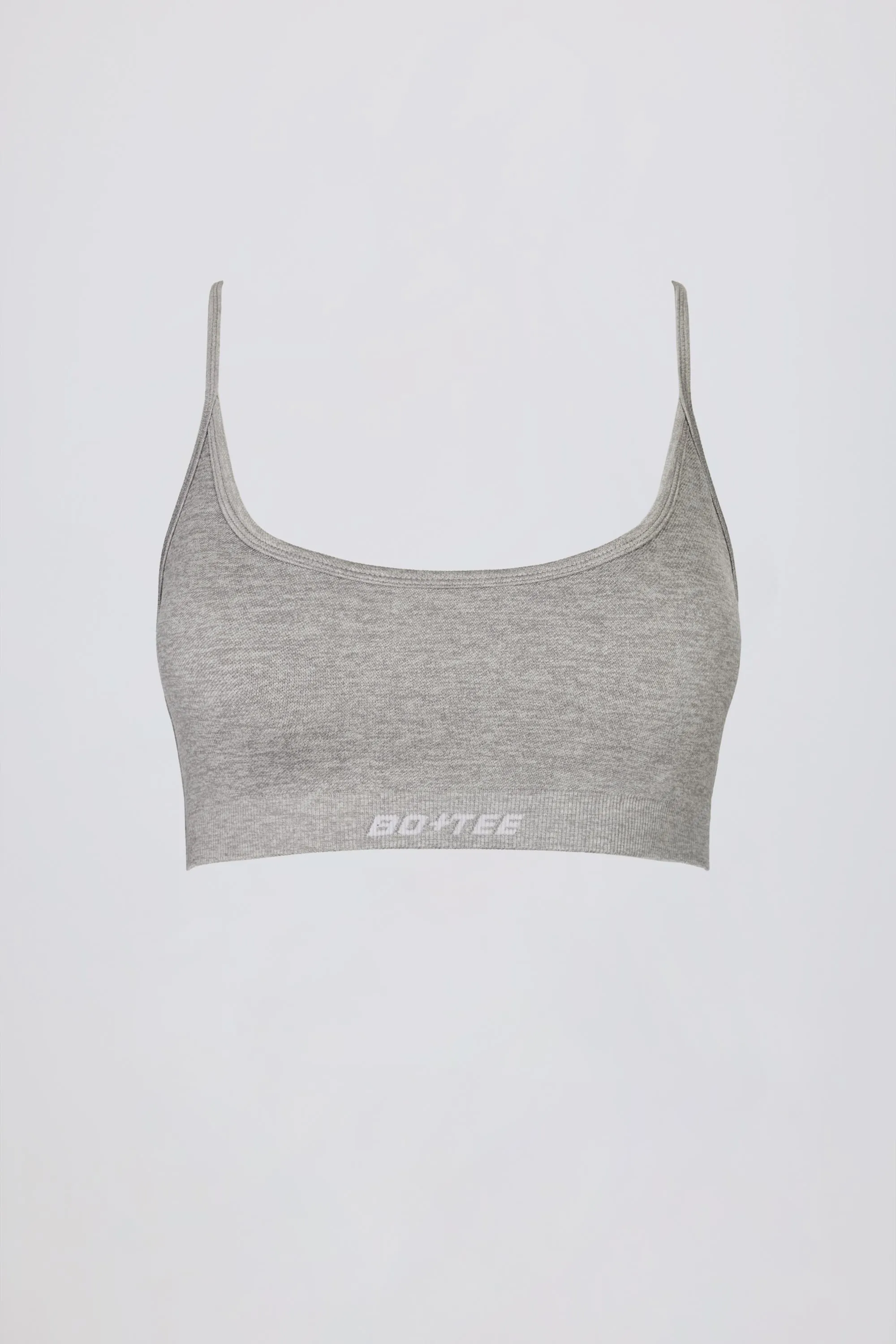 Super Sculpt Seamless Backless Sports Bra in Grey Marl sold by Oh Polly