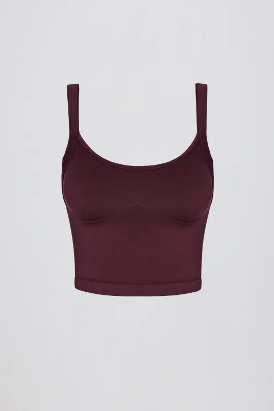 Super Sculpt Seamless Longline Camisole Top in Burgundy sold by Oh Polly