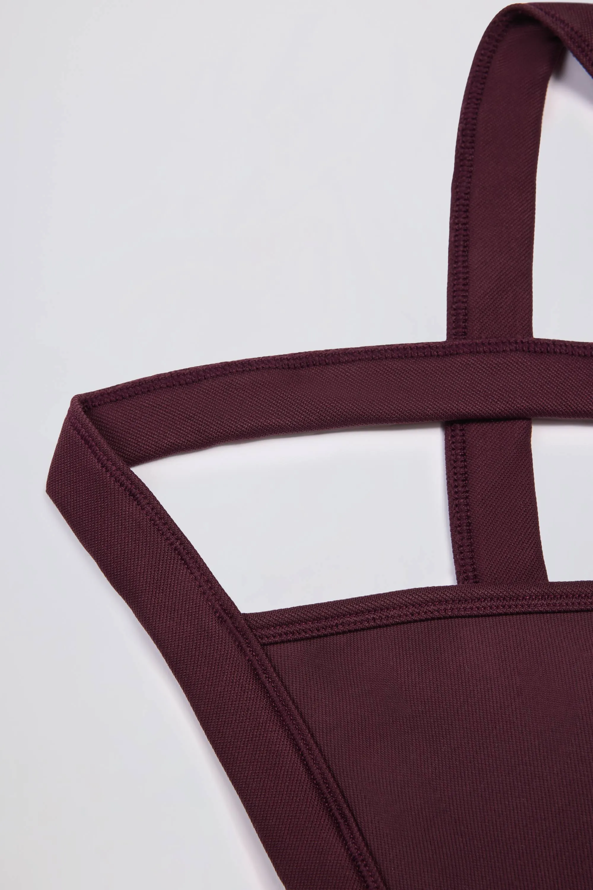 Super Sculpt Seamless Crossback Sports Bra in Burgundy sold by Oh Polly product image thumbnail 5