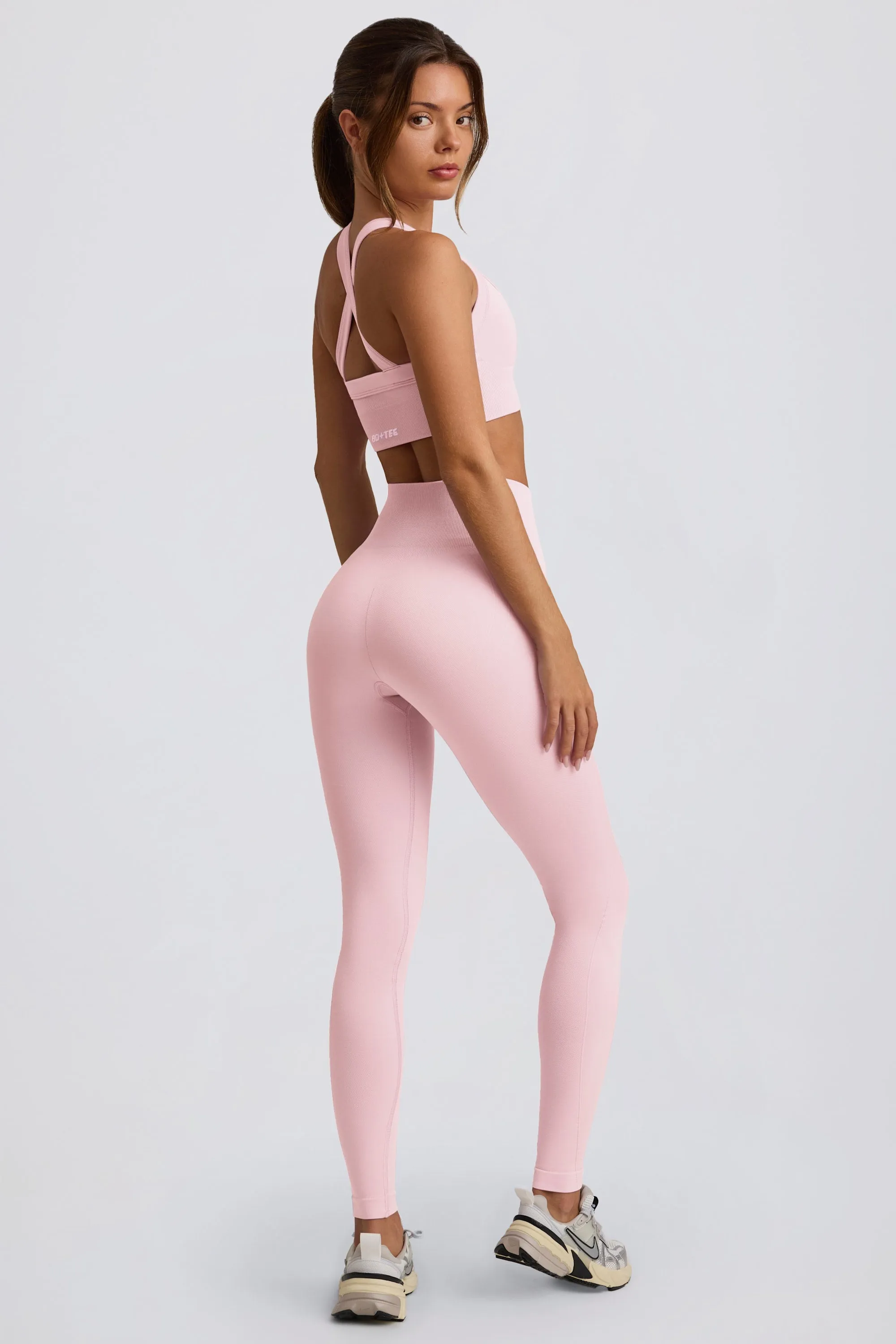 Super Sculpt Seamless High-Waist Leggings in Powder Pink sold by Oh Polly product image thumbnail 3