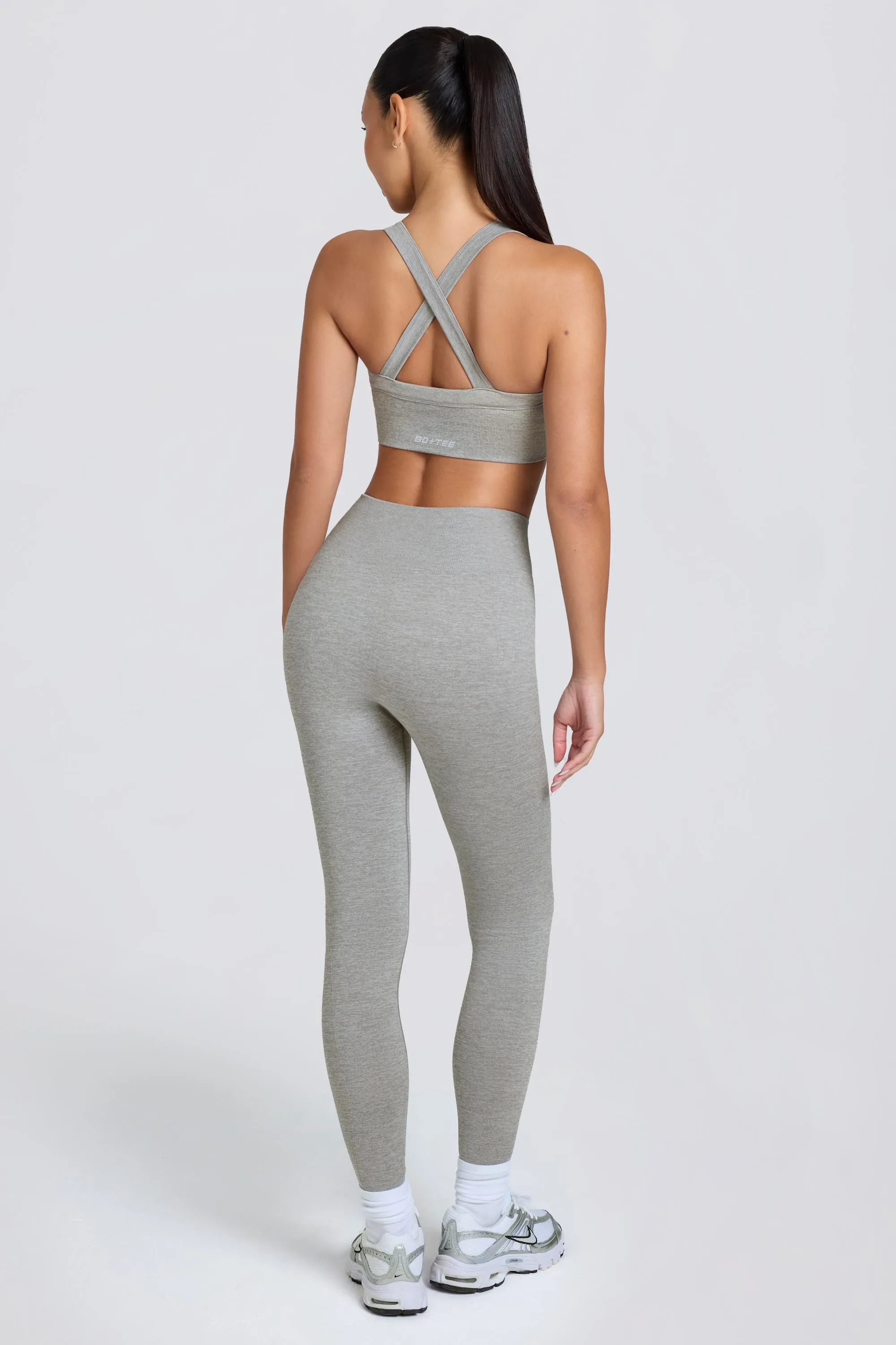 Super Sculpt Seamless High-Waist Leggings in Grey Marl sold by Oh Polly product image thumbnail 3