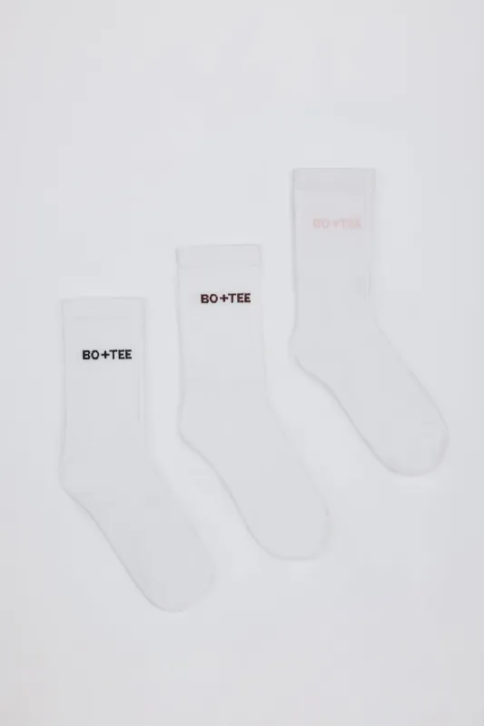 Ribbed Crew Sock Bundle in Pink/Navy/Burgundy sold by Oh Polly