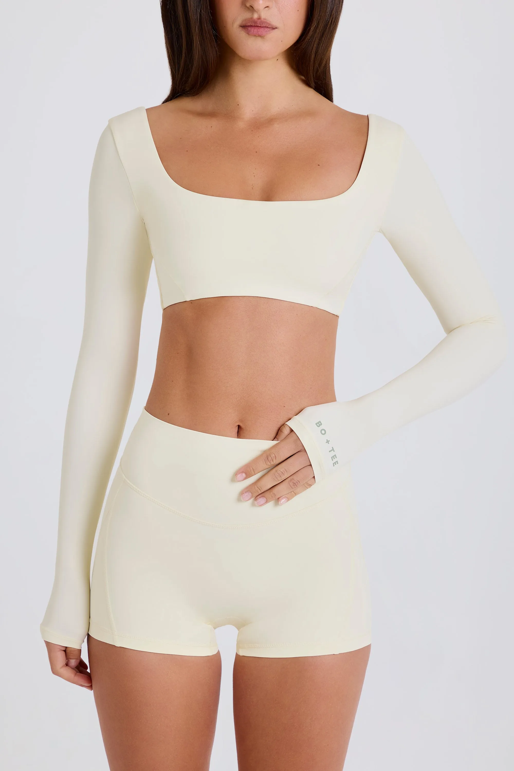 Multiway Long-Sleeve Crop Top in Cream sold by Oh Polly product image thumbnail 5