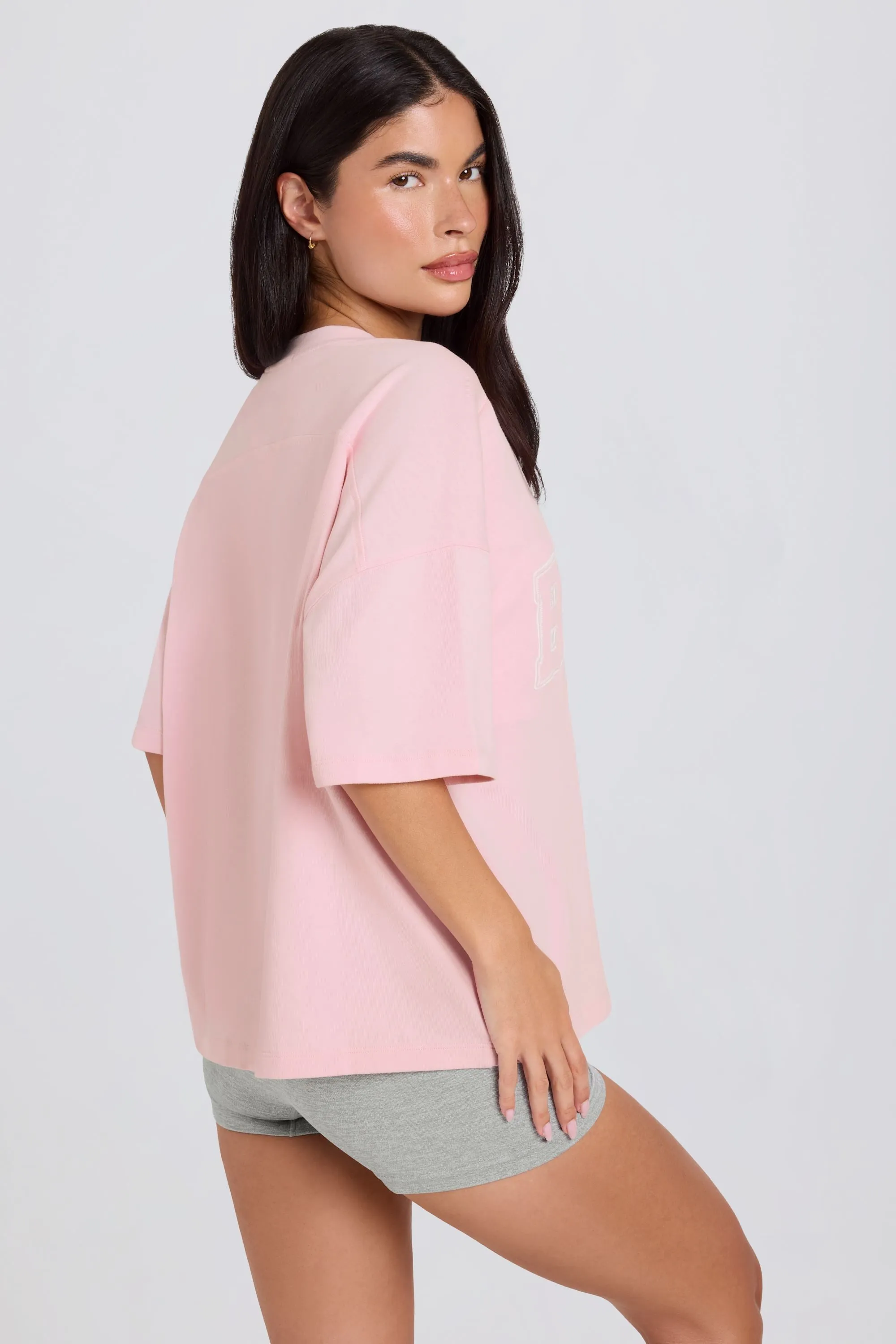 Oversized Cotton-Jersey T-Shirt in Powder Pink sold by Oh Polly product image thumbnail 3