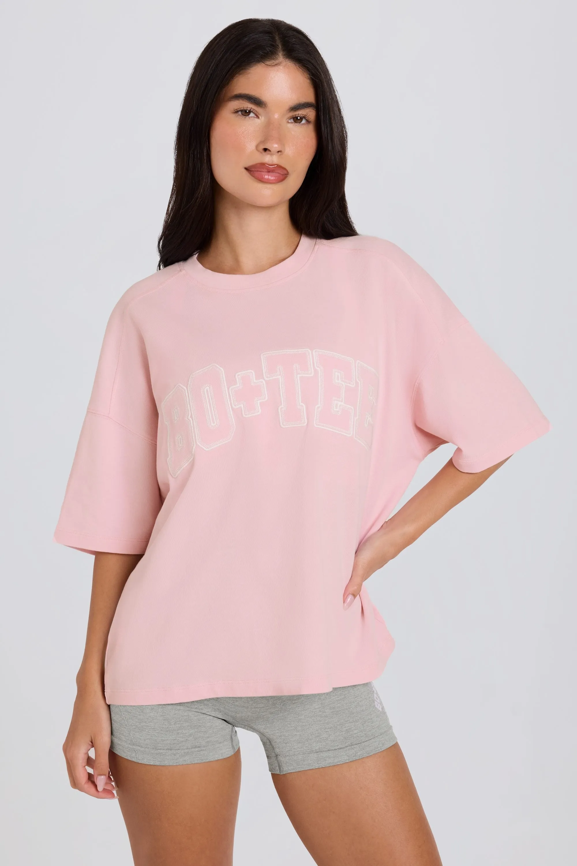 Oversized Cotton-Jersey T-Shirt in Powder Pink sold by Oh Polly product image thumbnail 2