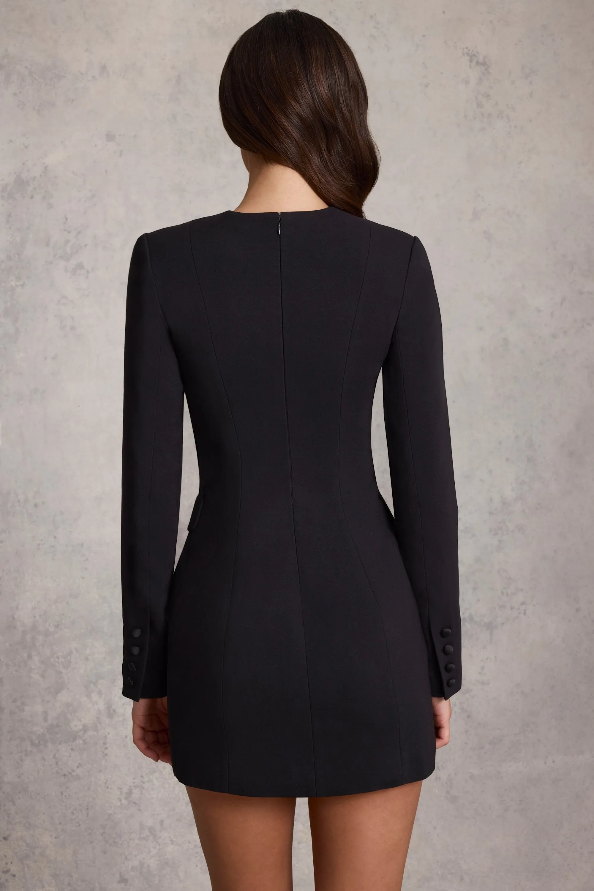Structured Single-Breasted Blazer Mini Dress in Black sold by Oh Polly product image thumbnail 2